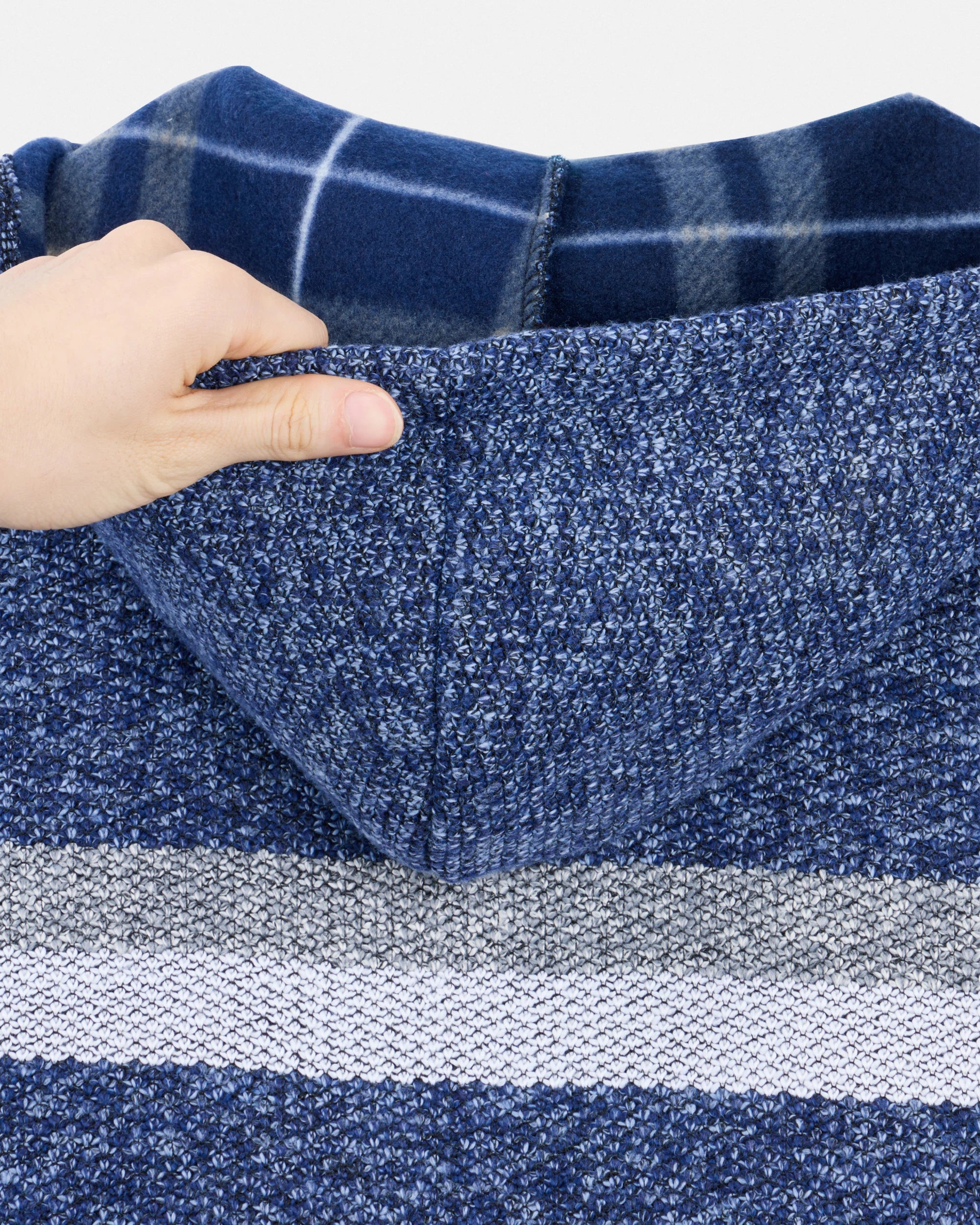 X RAY Boy's Full Zip Hooded Sweater With Stripes And Sherpa Lining-thumbmail-12