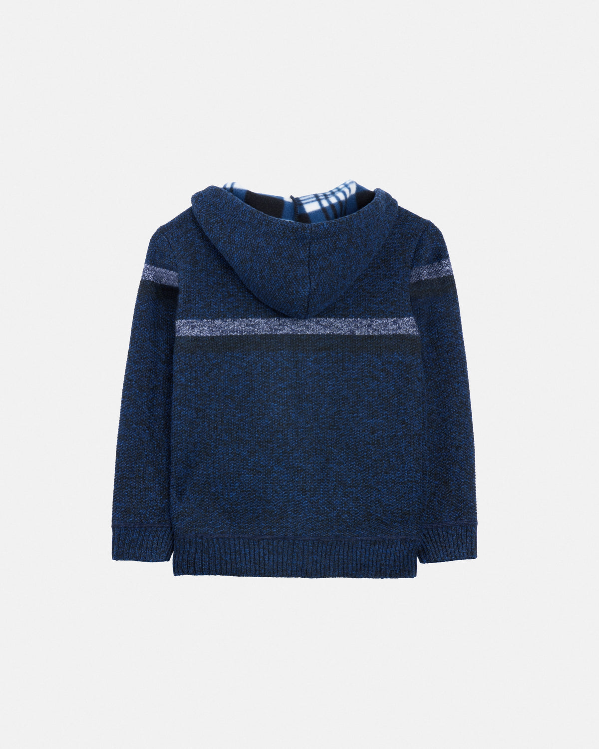 X RAY Boy's Full Zip Hooded Sweater With Stripes And Sherpa Lining-thumbmail-39