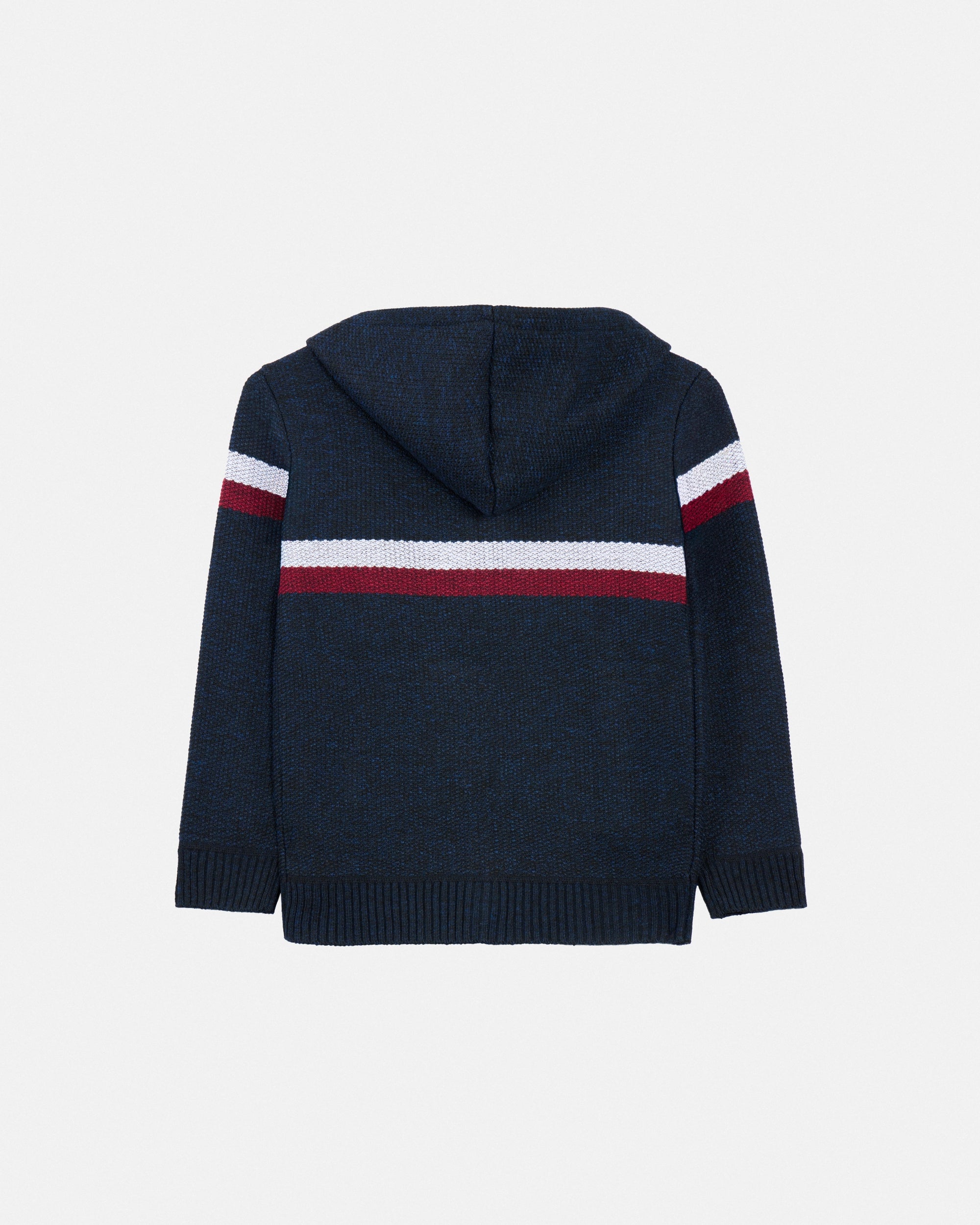 X RAY Boy's Full Zip Hooded Sweater With Stripes And Sherpa Lining-thumbmail-14