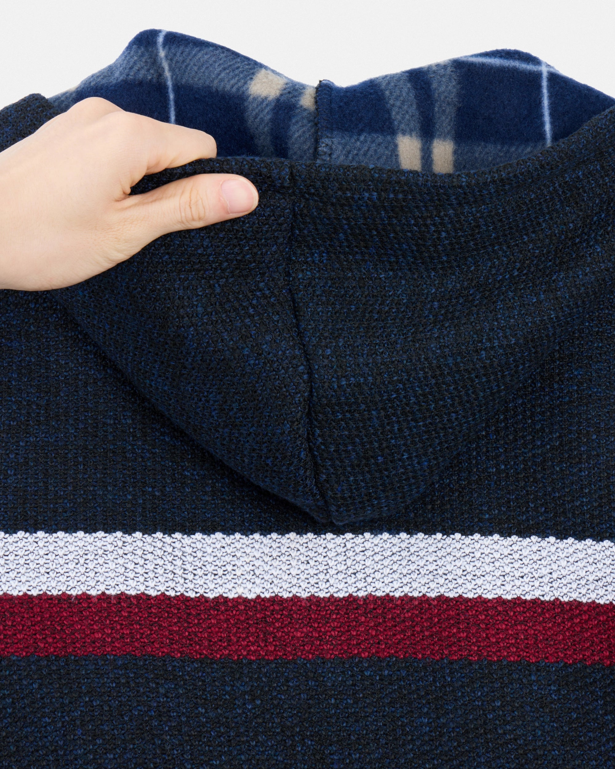 X RAY Boy's Full Zip Hooded Sweater With Stripes And Sherpa Lining-thumbmail-18