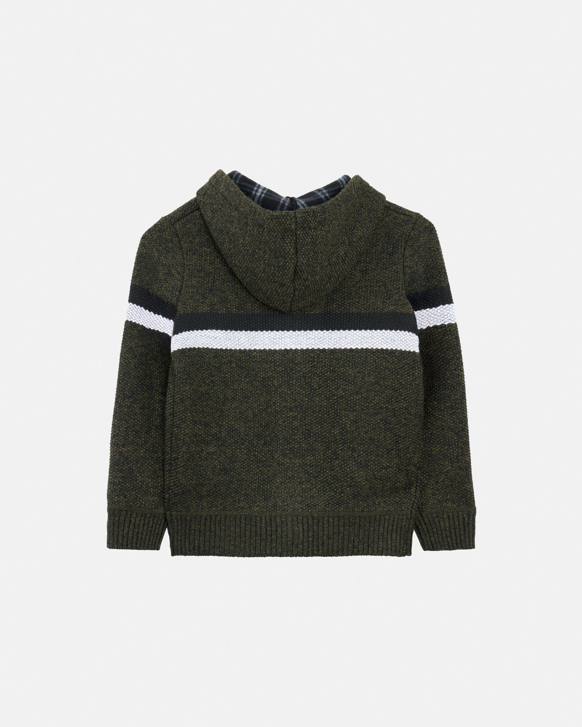 X RAY Boy's Full Zip Hooded Sweater With Stripes And Sherpa Lining-thumbmail-44