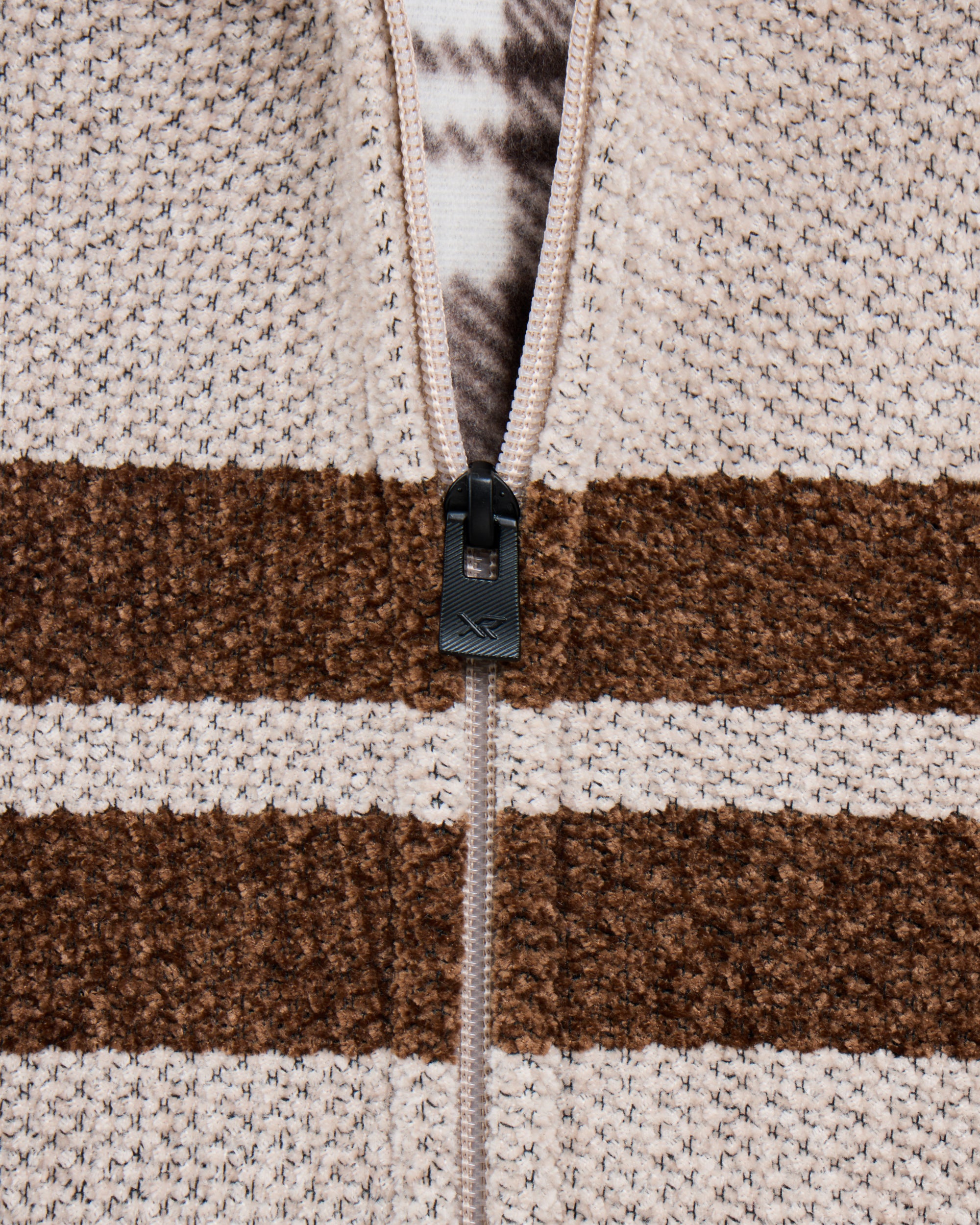Boy's Full Zip Hooded Sweater With Stripes And Faux Shearling Lining-thumbmail-4