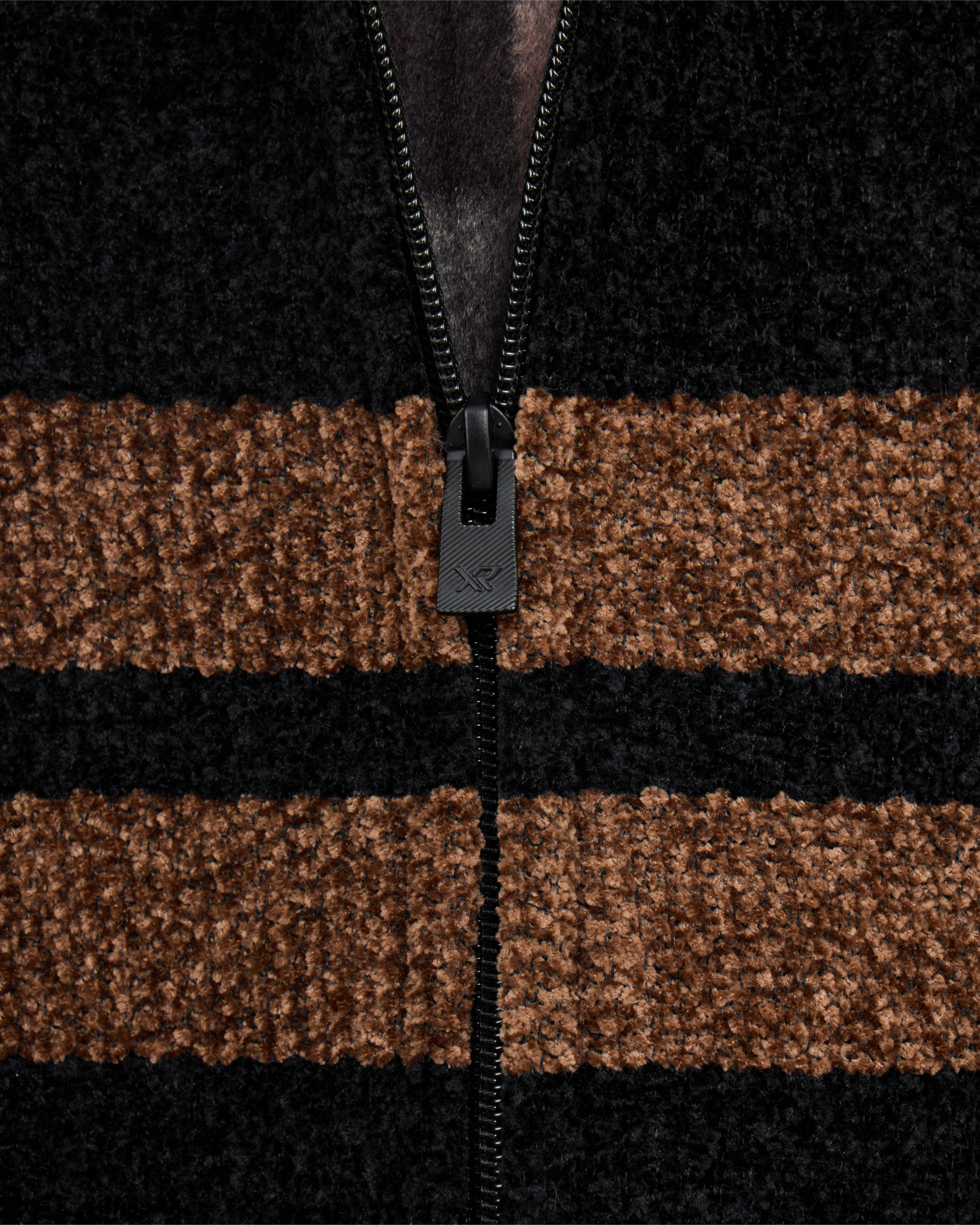 Boy's Full Zip Hooded Sweater With Stripes And Faux Shearling Lining-thumbmail-11