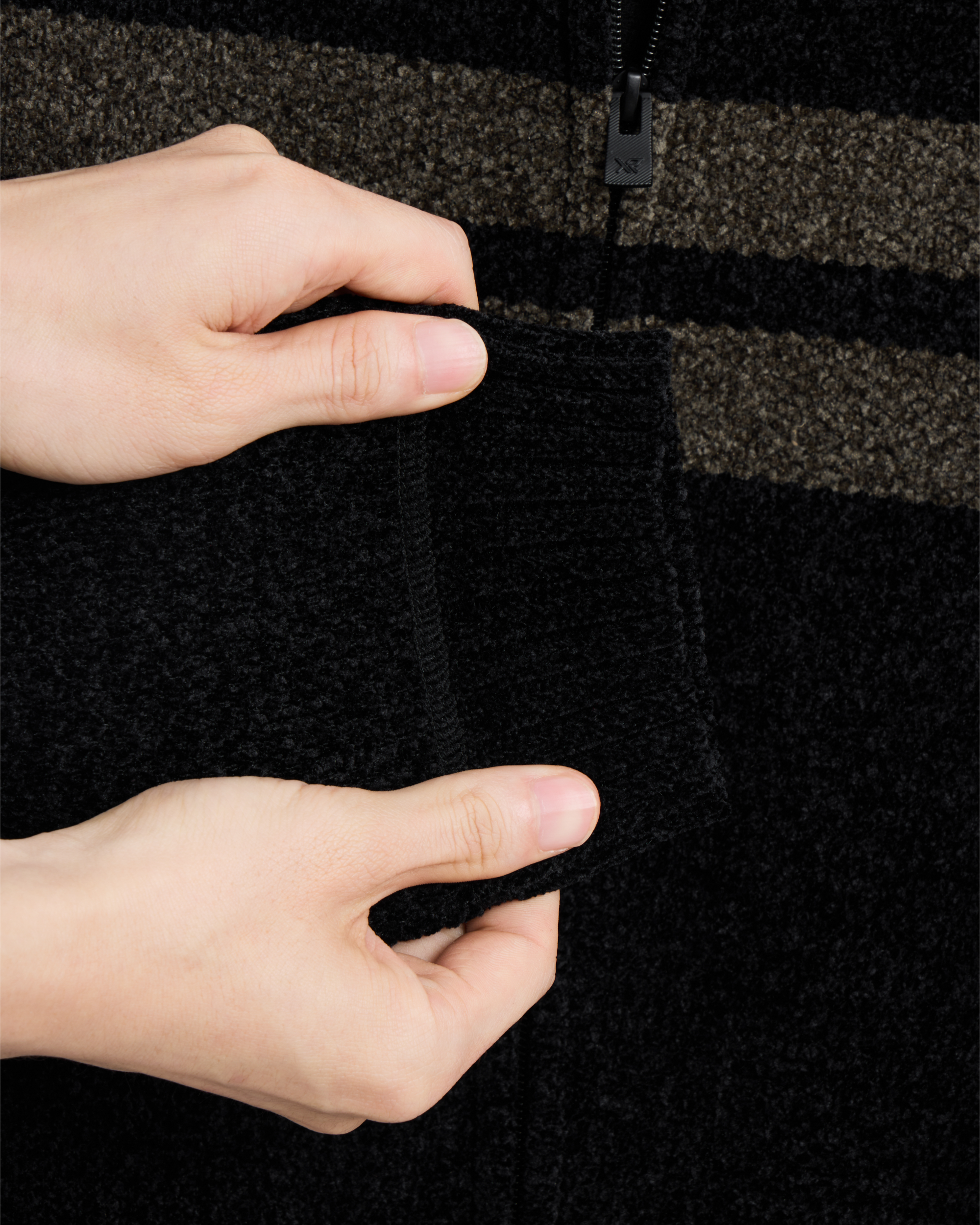 Boy's Full Zip Hooded Sweater With Stripes And Faux Shearling Lining-thumbmail-19