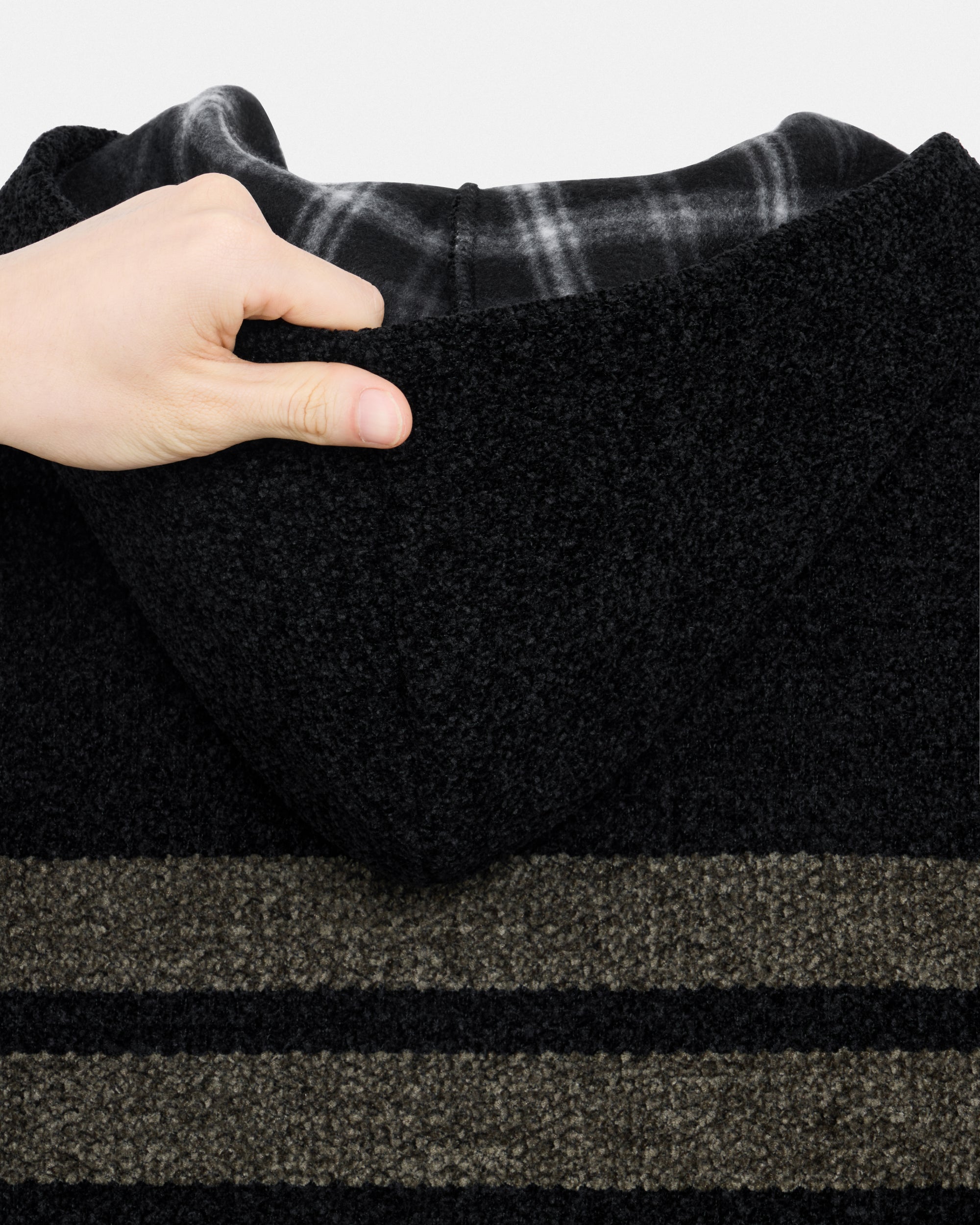 Boy's Full Zip Hooded Sweater With Stripes And Faux Shearling Lining-thumbmail-20