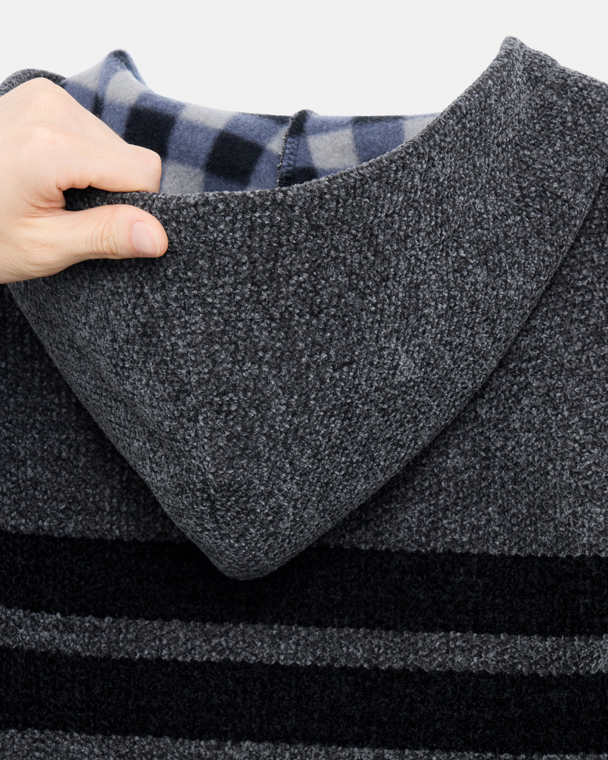 Boy's Full Zip Hooded Sweater With Stripes And Faux Shearling Lining-thumbmail-27