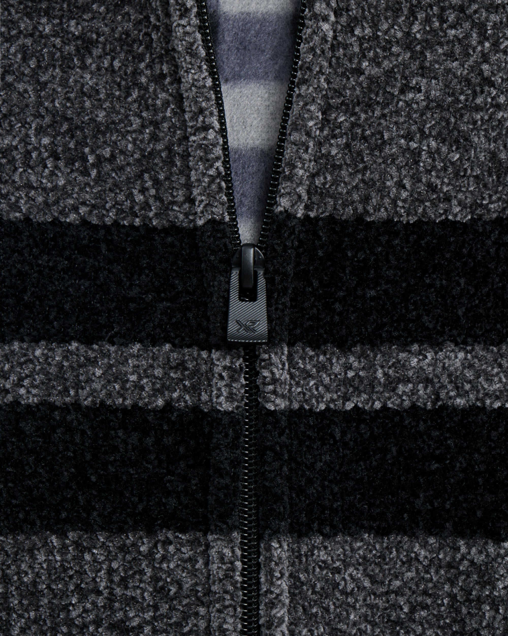 Boy's Full Zip Hooded Sweater With Stripes And Faux Shearling Lining-thumbmail-25