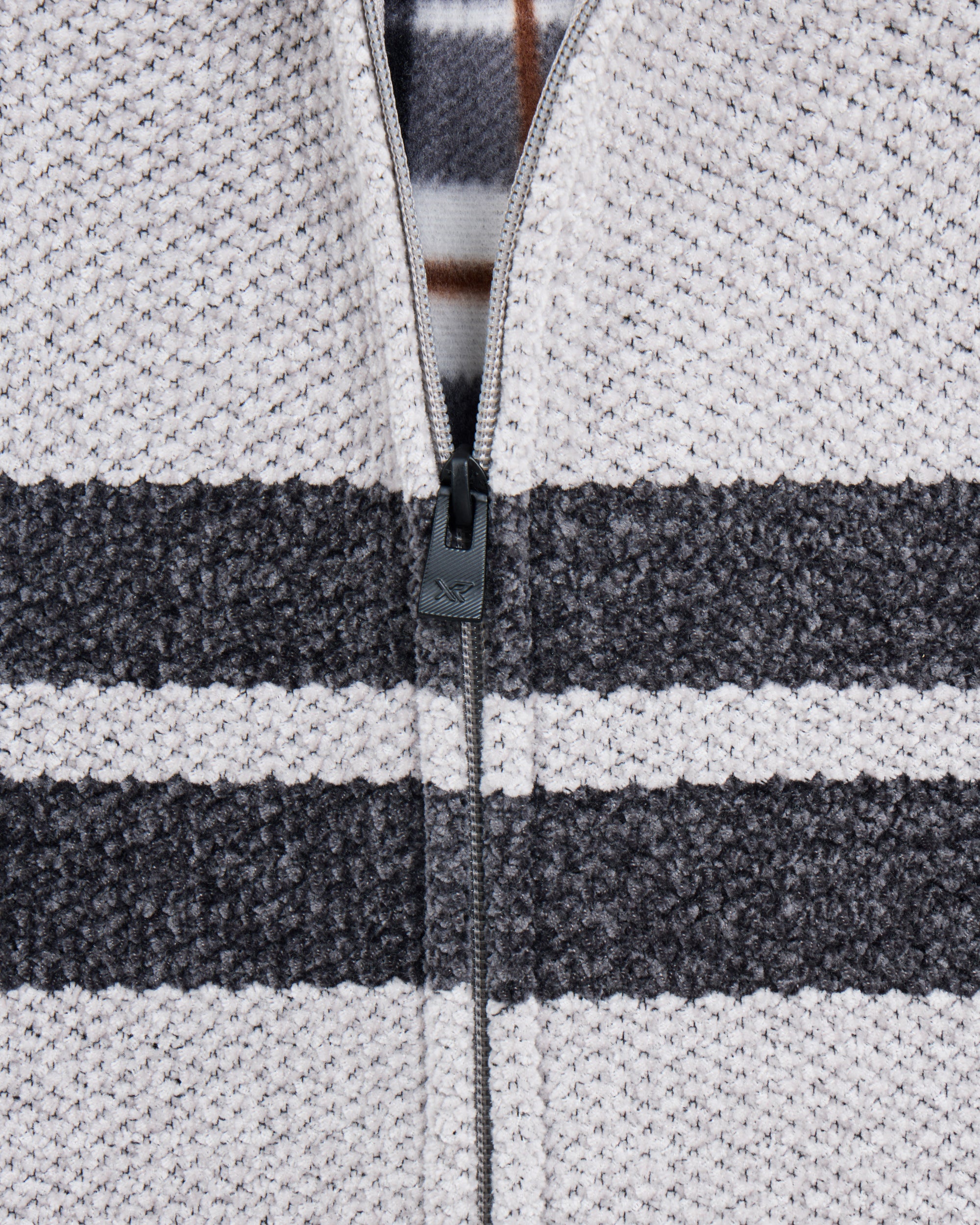 Boy's Full Zip Hooded Sweater With Stripes And Faux Shearling Lining-thumbmail-32