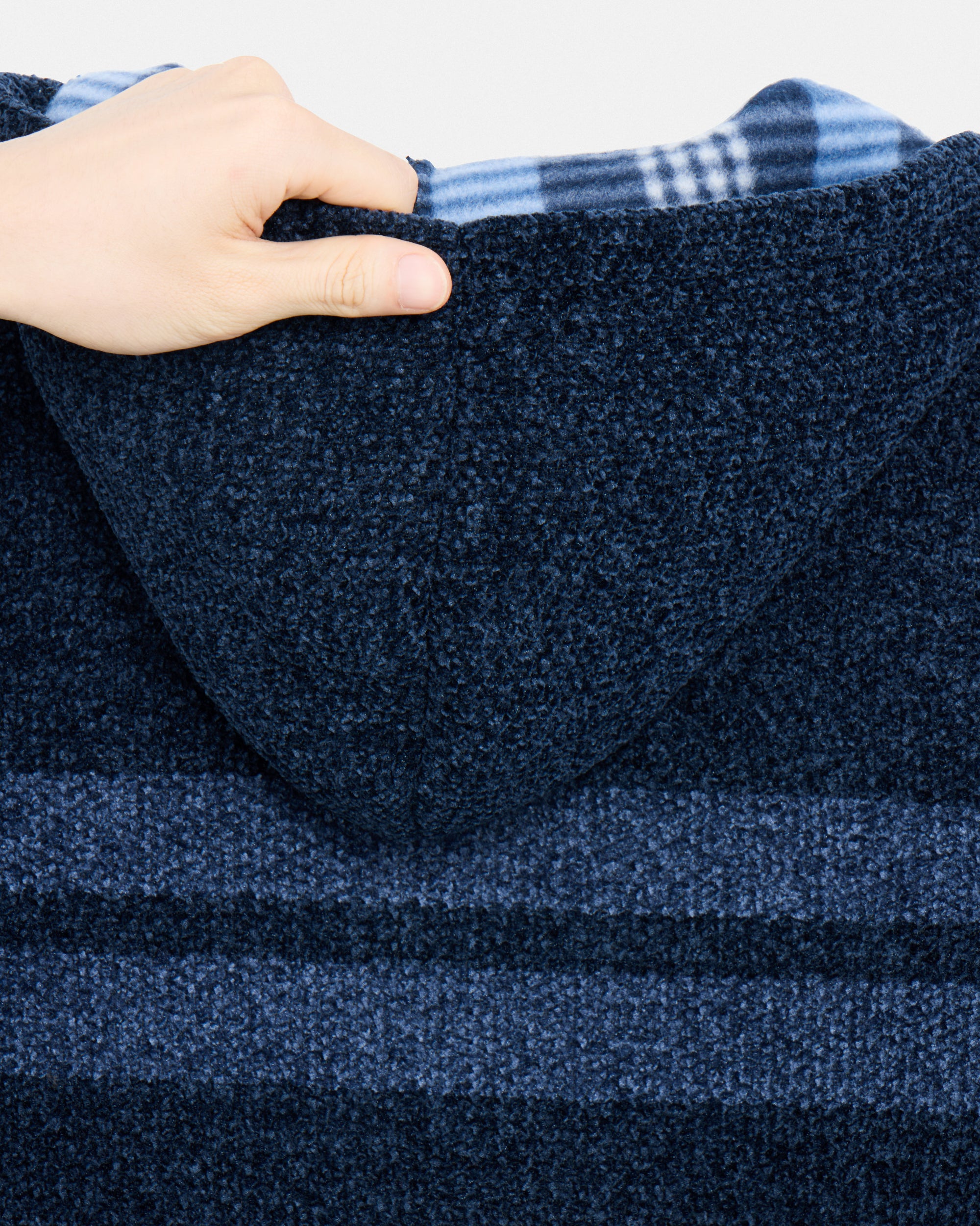 Boy's Full Zip Hooded Sweater With Stripes And Faux Shearling Lining-thumbmail-48
