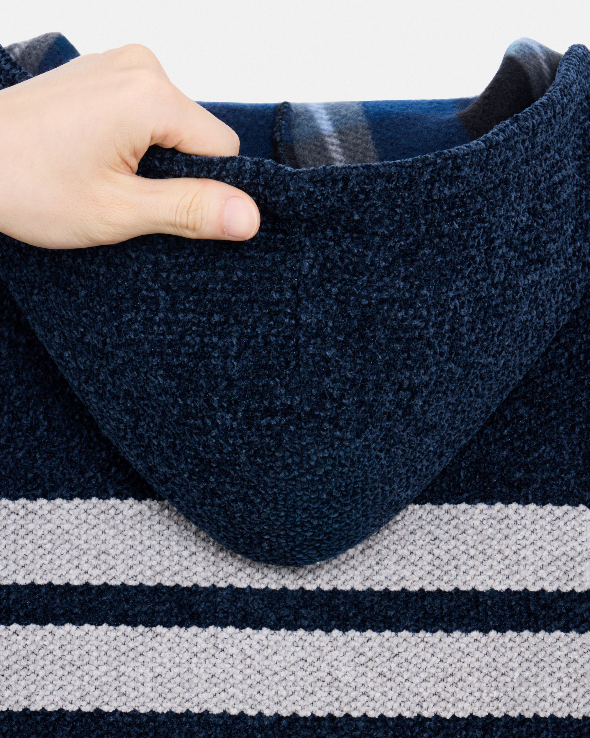 Boy's Full Zip Hooded Sweater With Stripes And Faux Shearling Lining-thumbmail-41