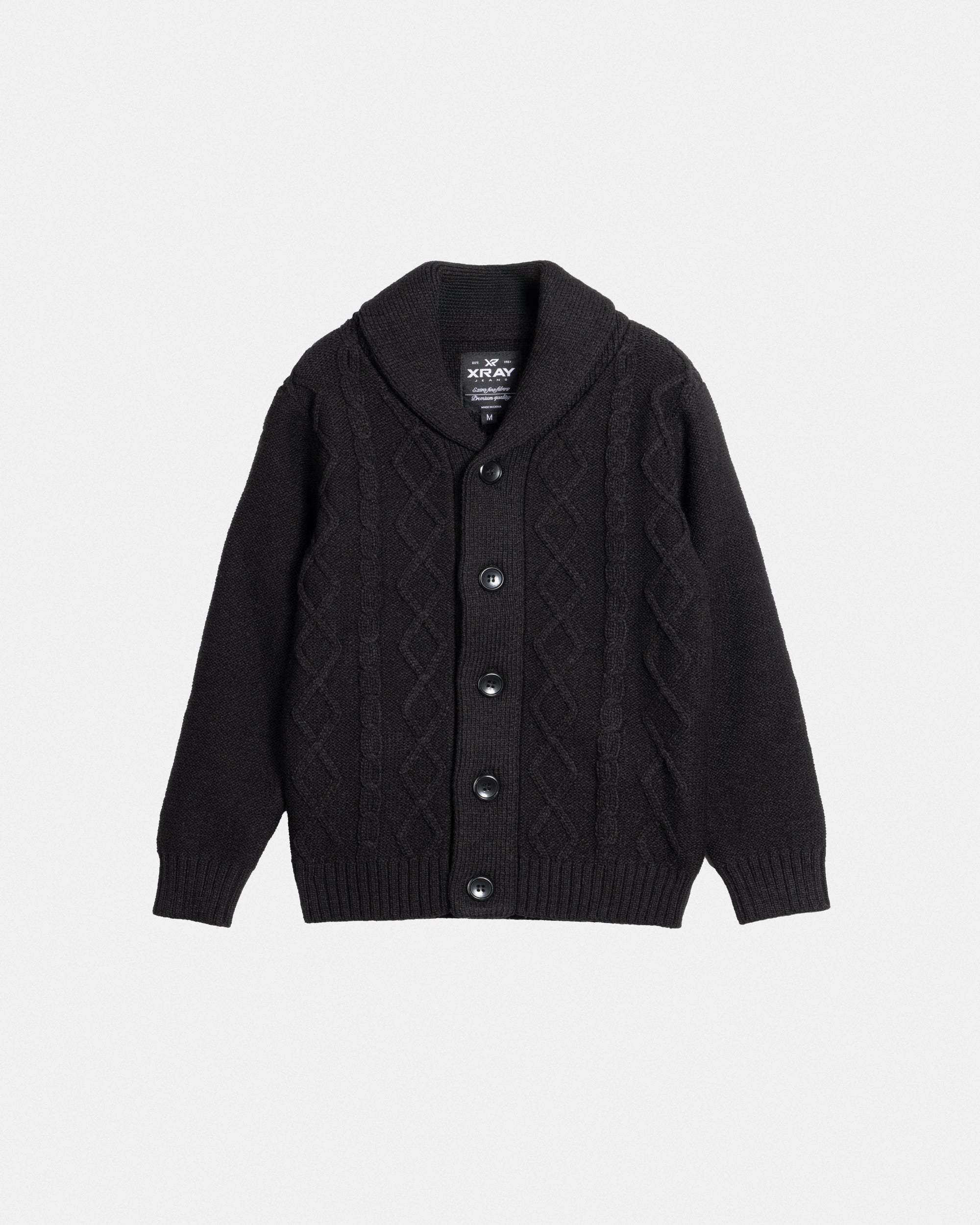 XRAY JEANS Boy's Cable Knit Cardigan