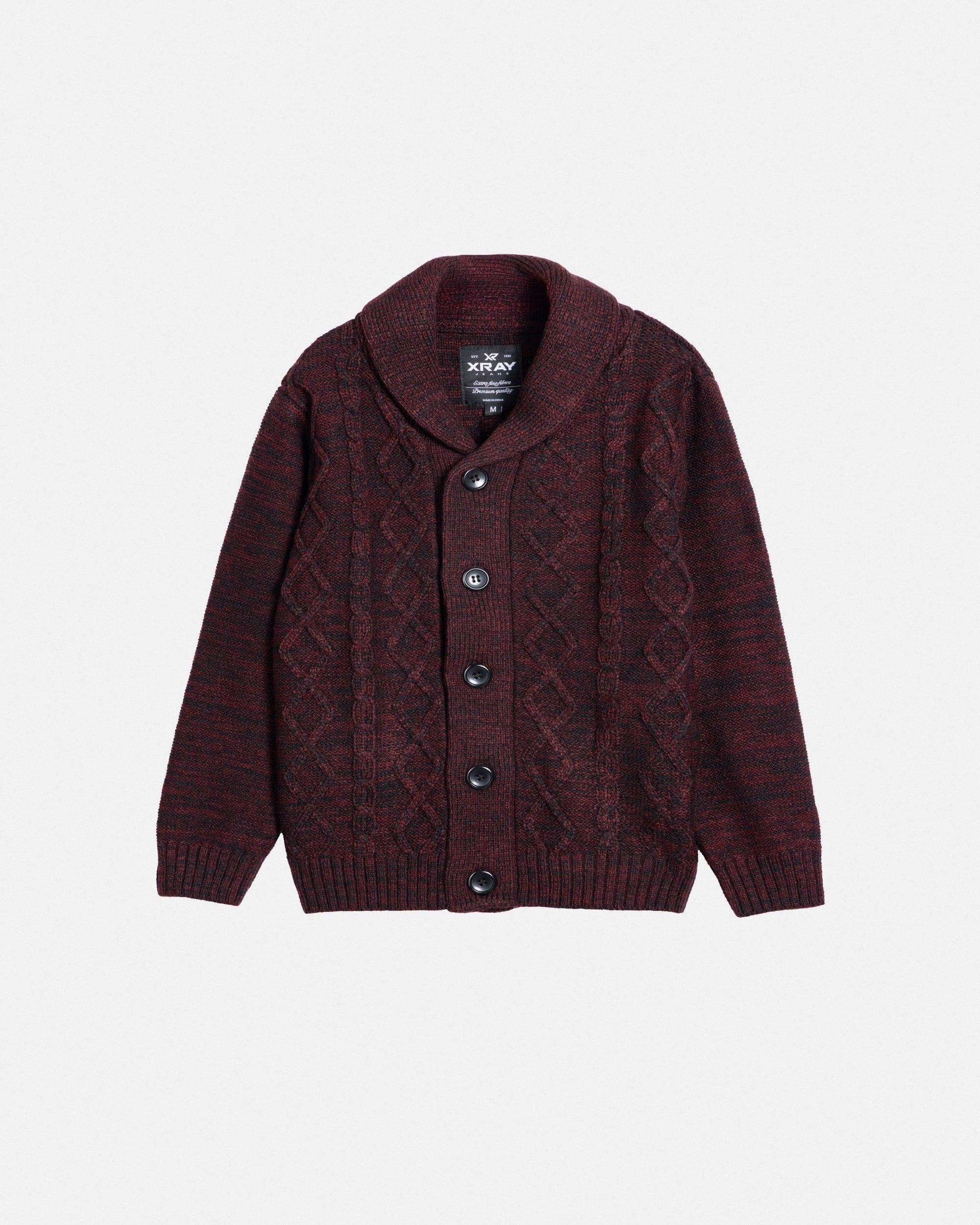 XRAY JEANS Boy's Cable Knit Cardigan