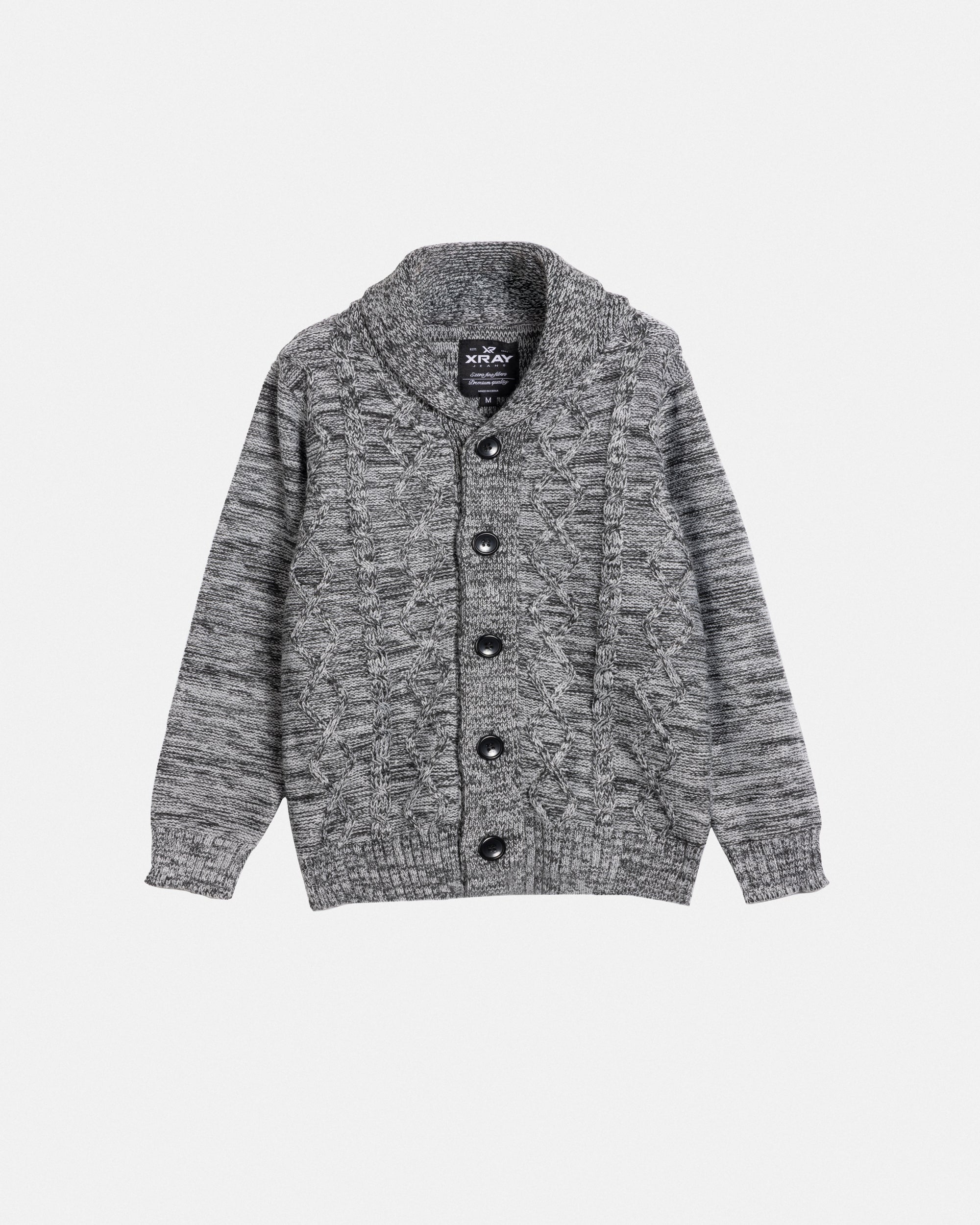 XRAY JEANS Boy's Cable Knit Cardigan