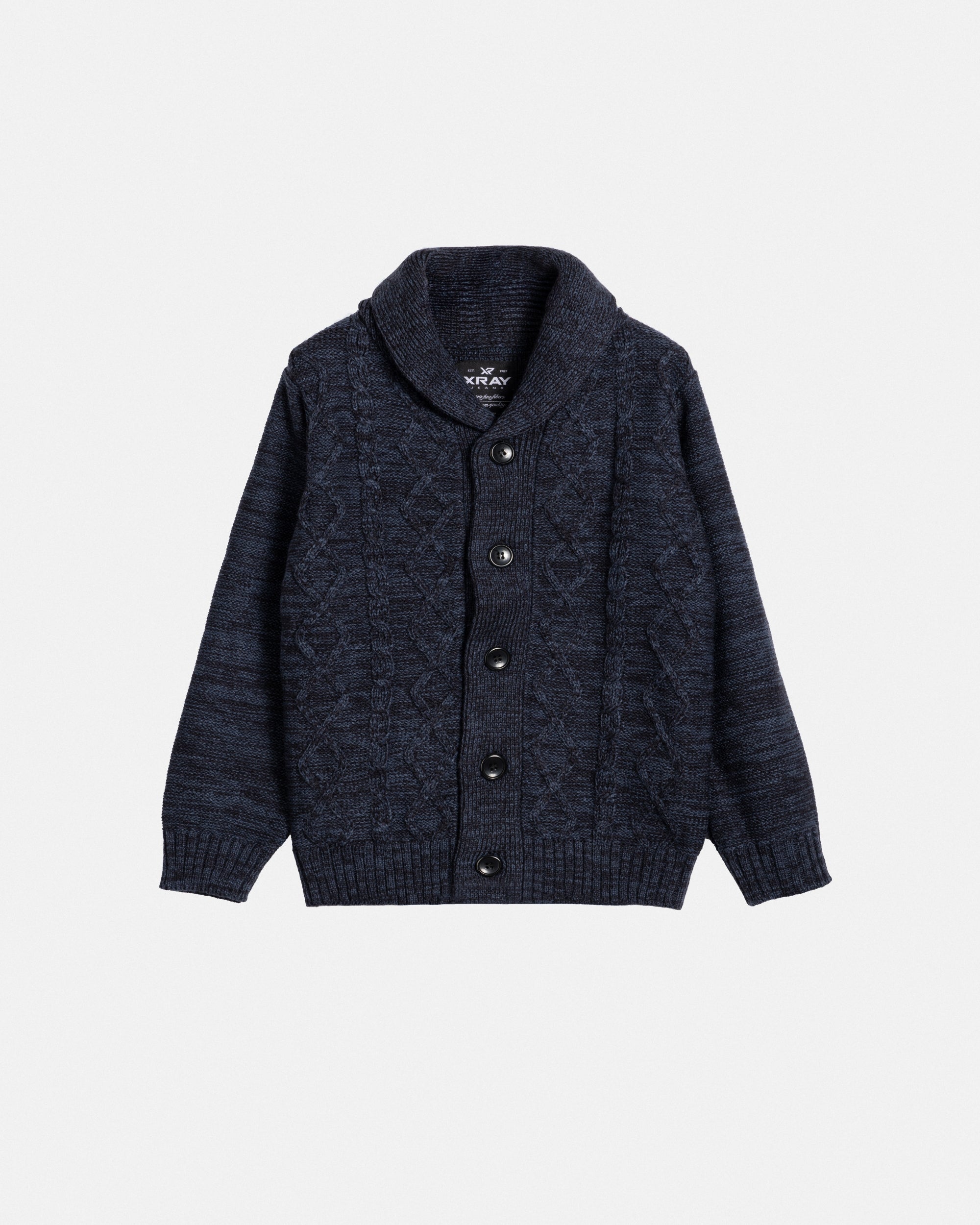 XRAY JEANS Boy's Cable Knit Cardigan