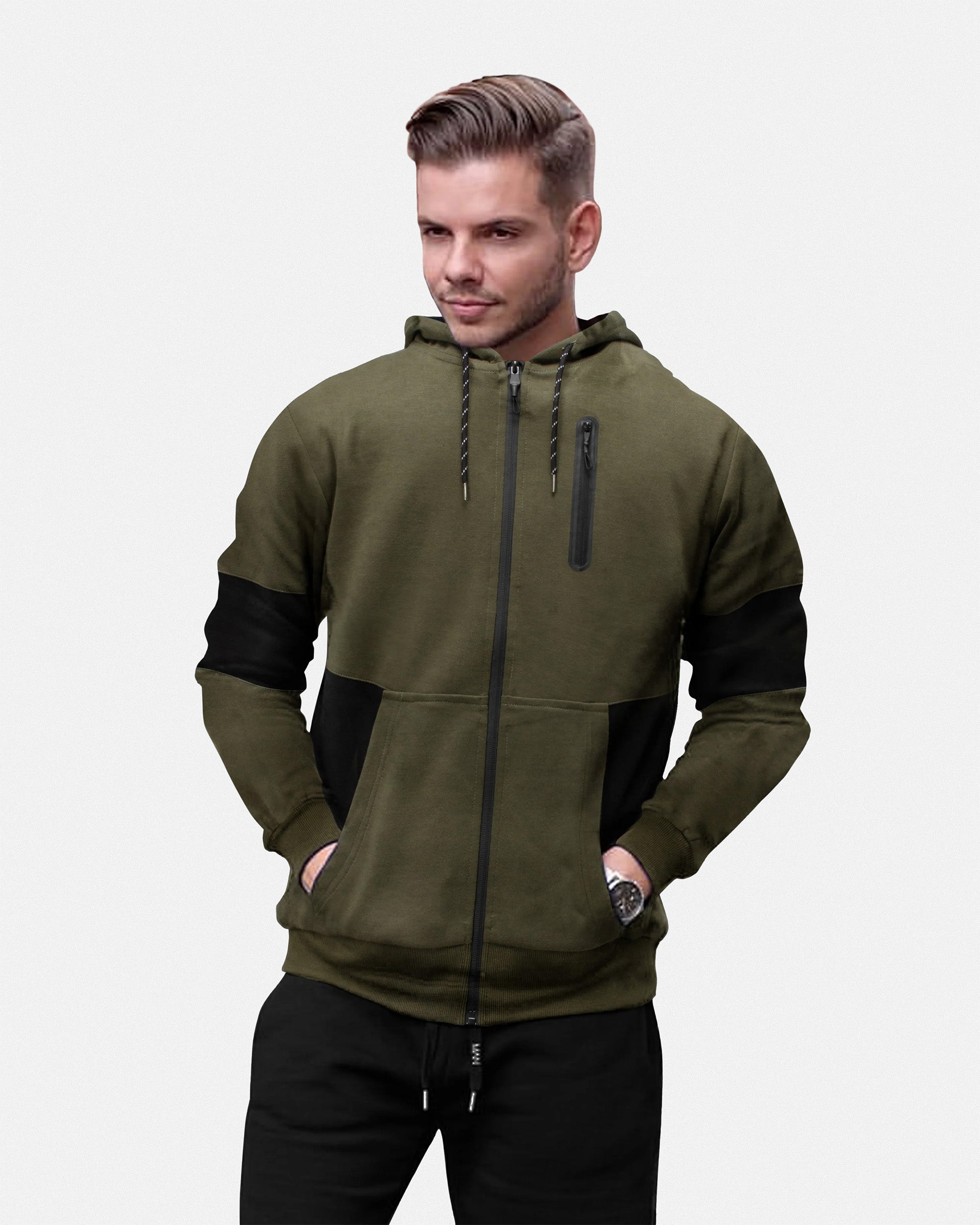 Cultura Men's Athletic Hoodie Zipper Full Zip Hooded Track Fleece Sport Jacket