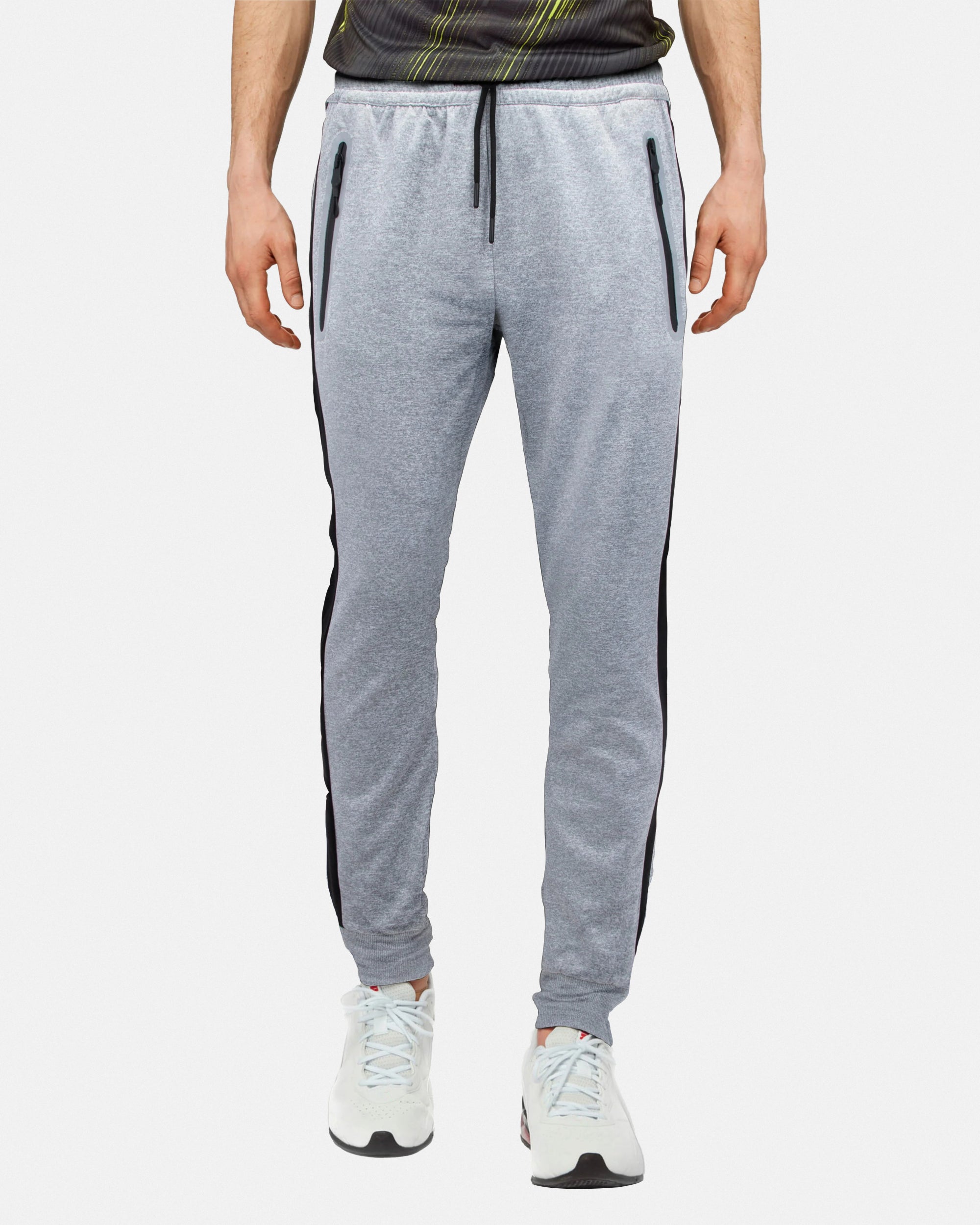 Cultura Men's Zip Pocket Side Stripe Tech Fleece Jogger Sweatpants