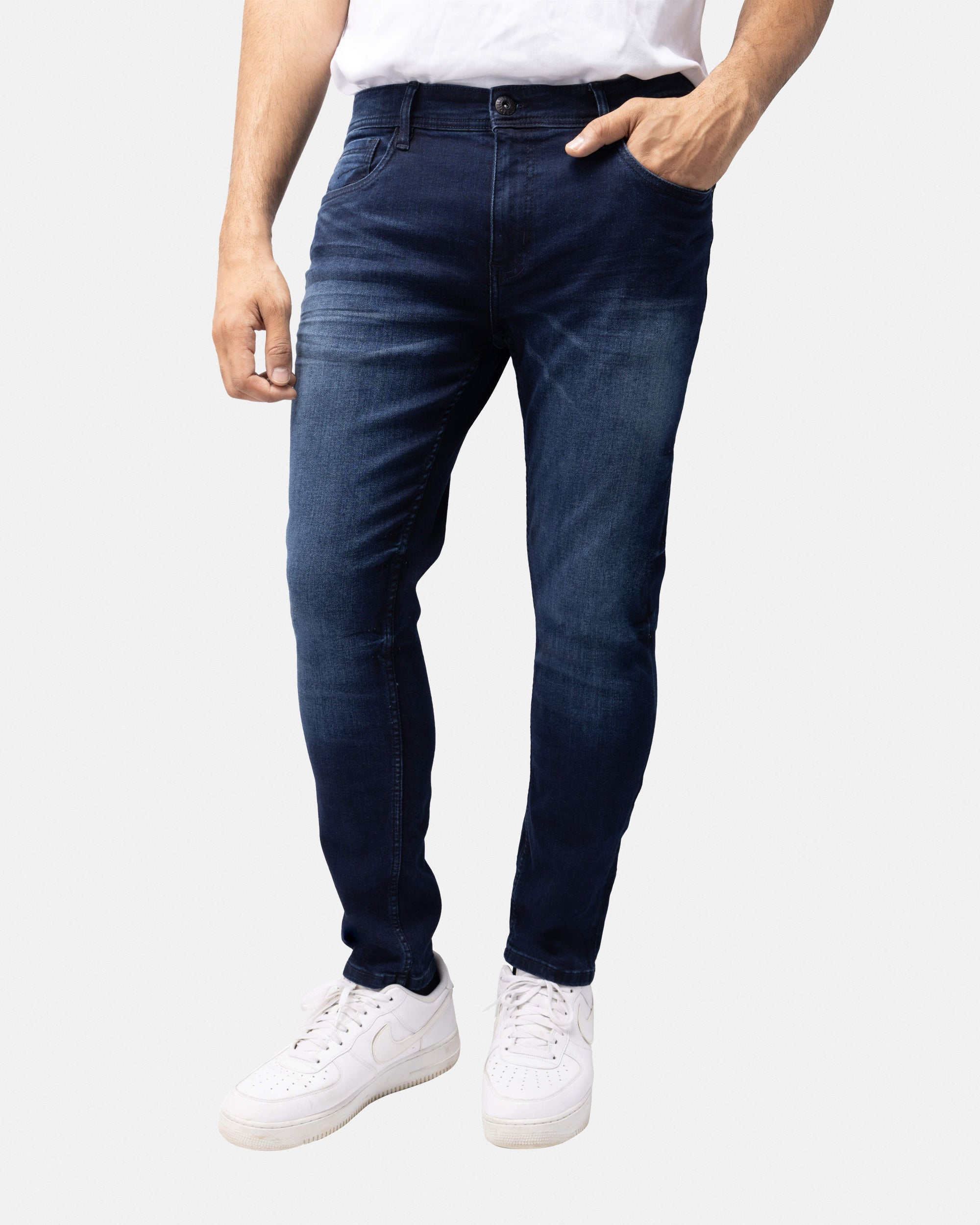 #CMP-93236 Slim Fit Stretch Dark Blue Wash Jeans-thumbmail-3