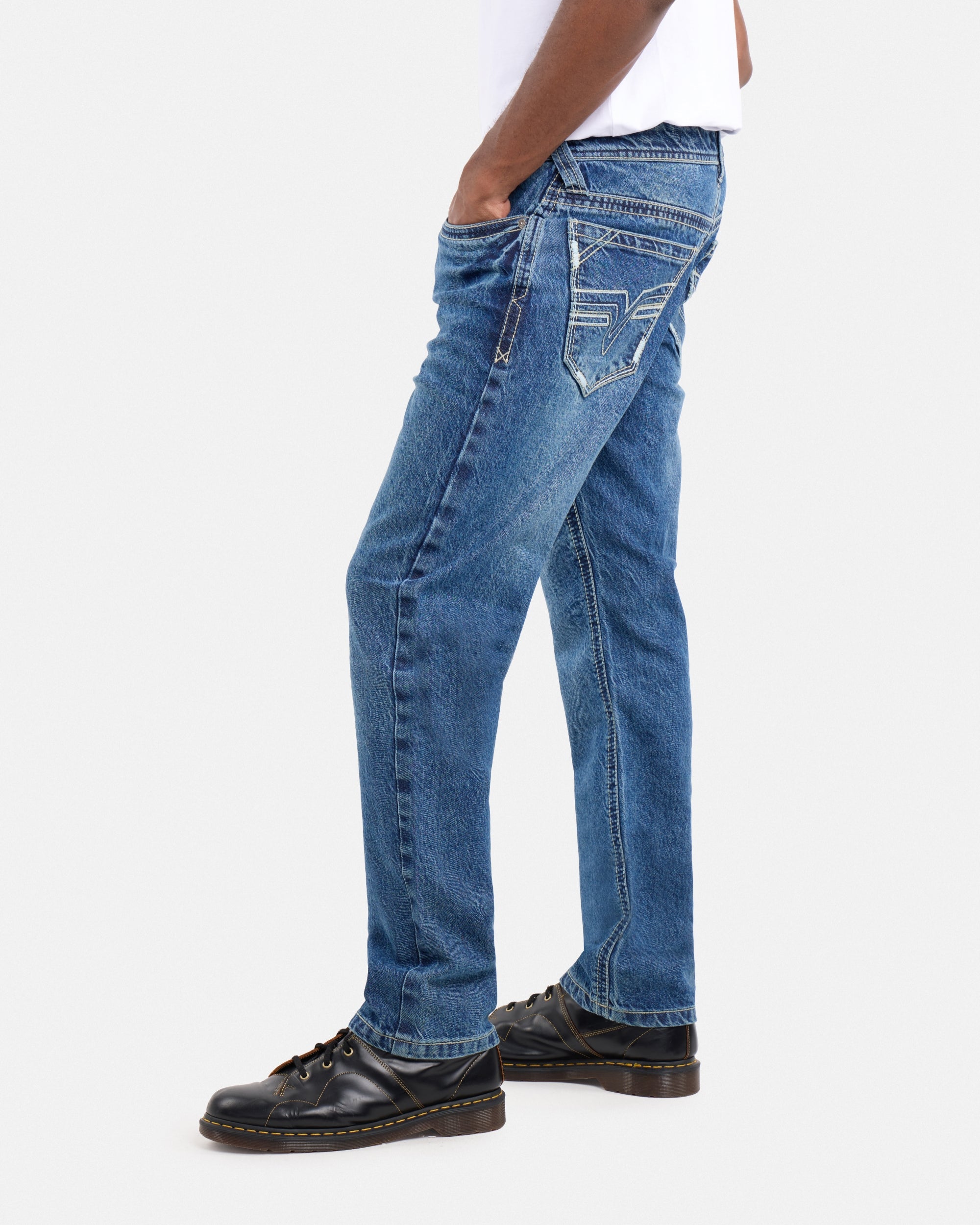 CMP-94333 Saddle Stitch Relaxed Slim Fit Western Jeans – X-RAY JEANS