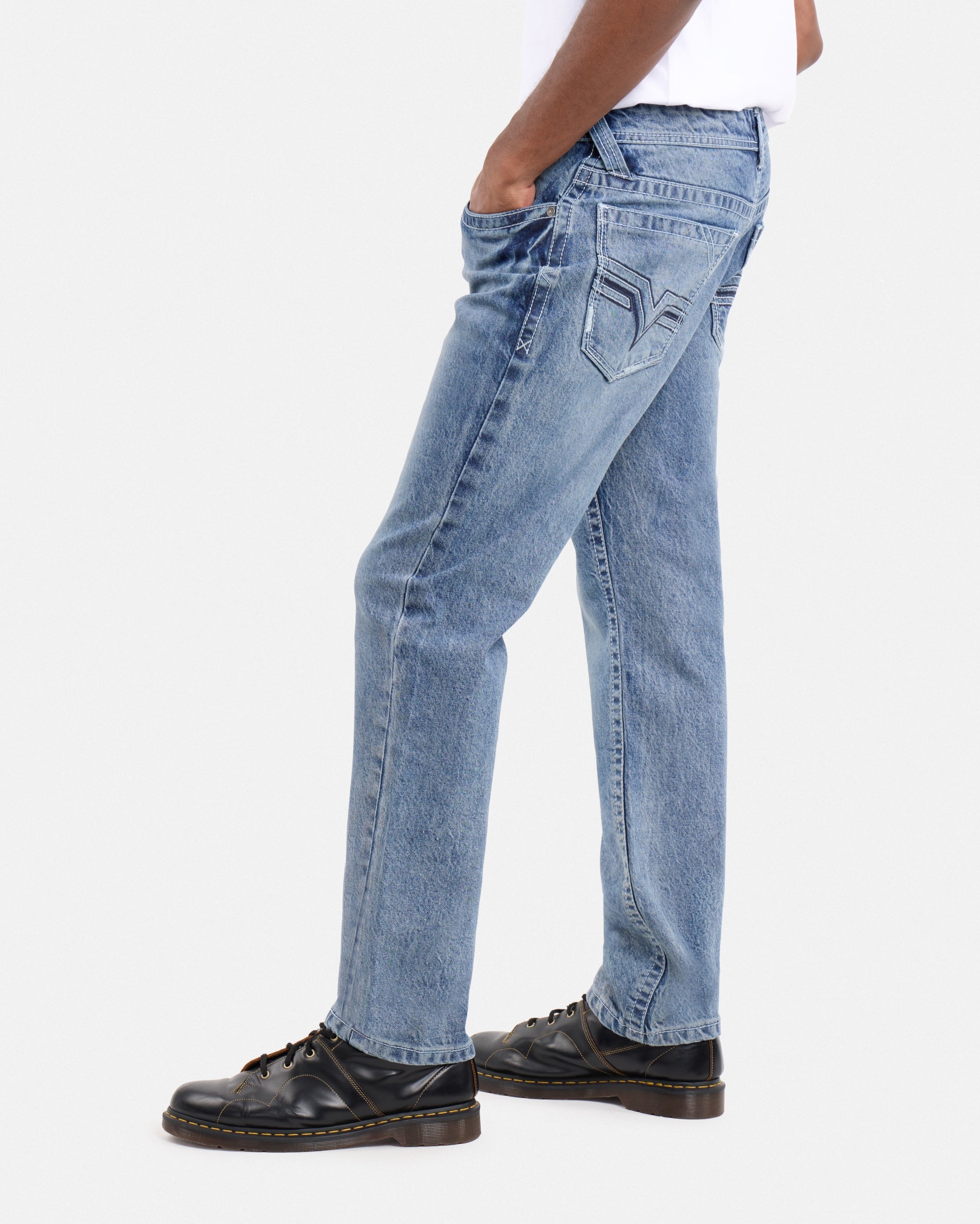 CMP-94333 Saddle Stitch Relaxed Slim Fit Western Jeans – X-RAY JEANS