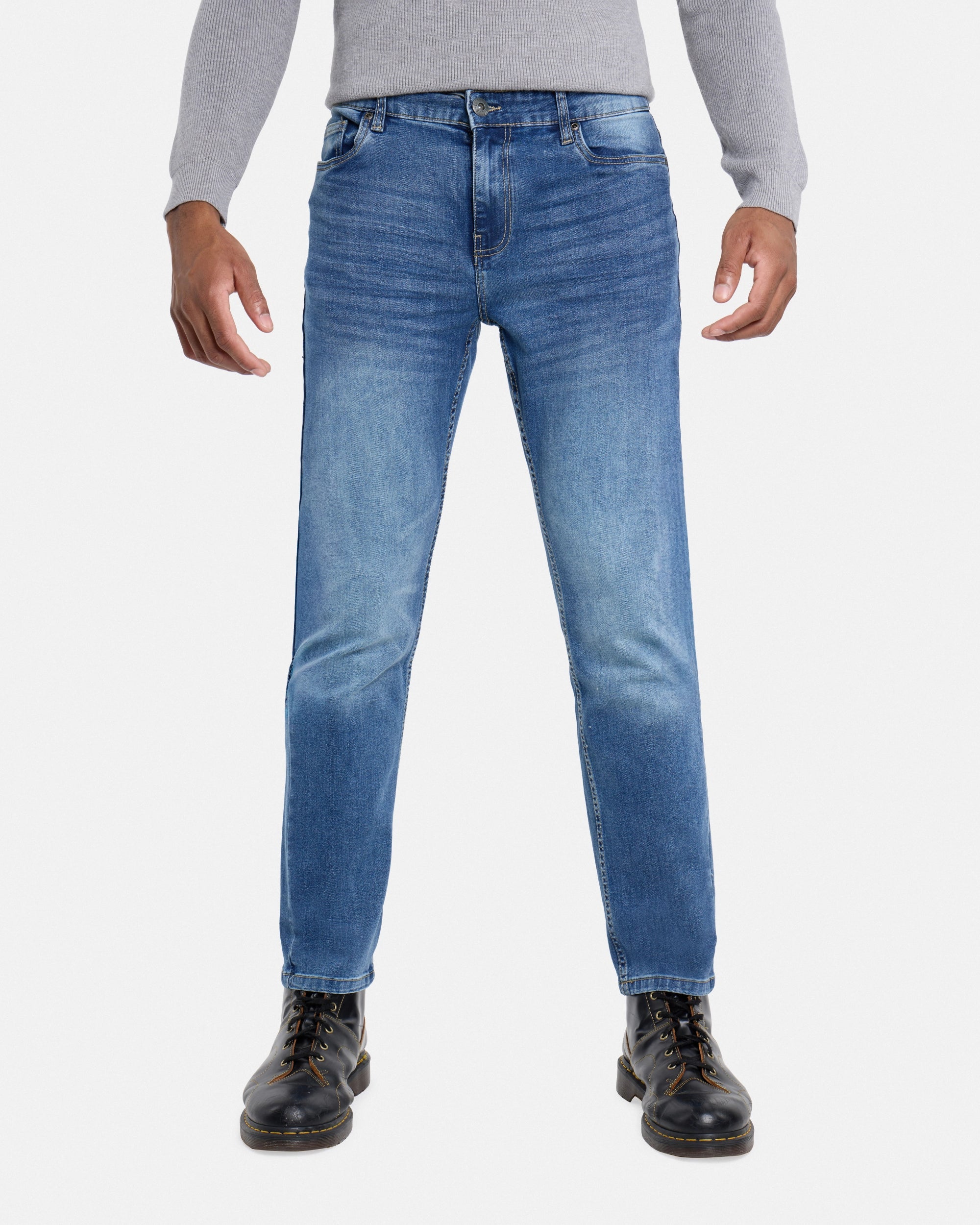 #CMP-94435 Pieced Pockets Slim Fit Jeans