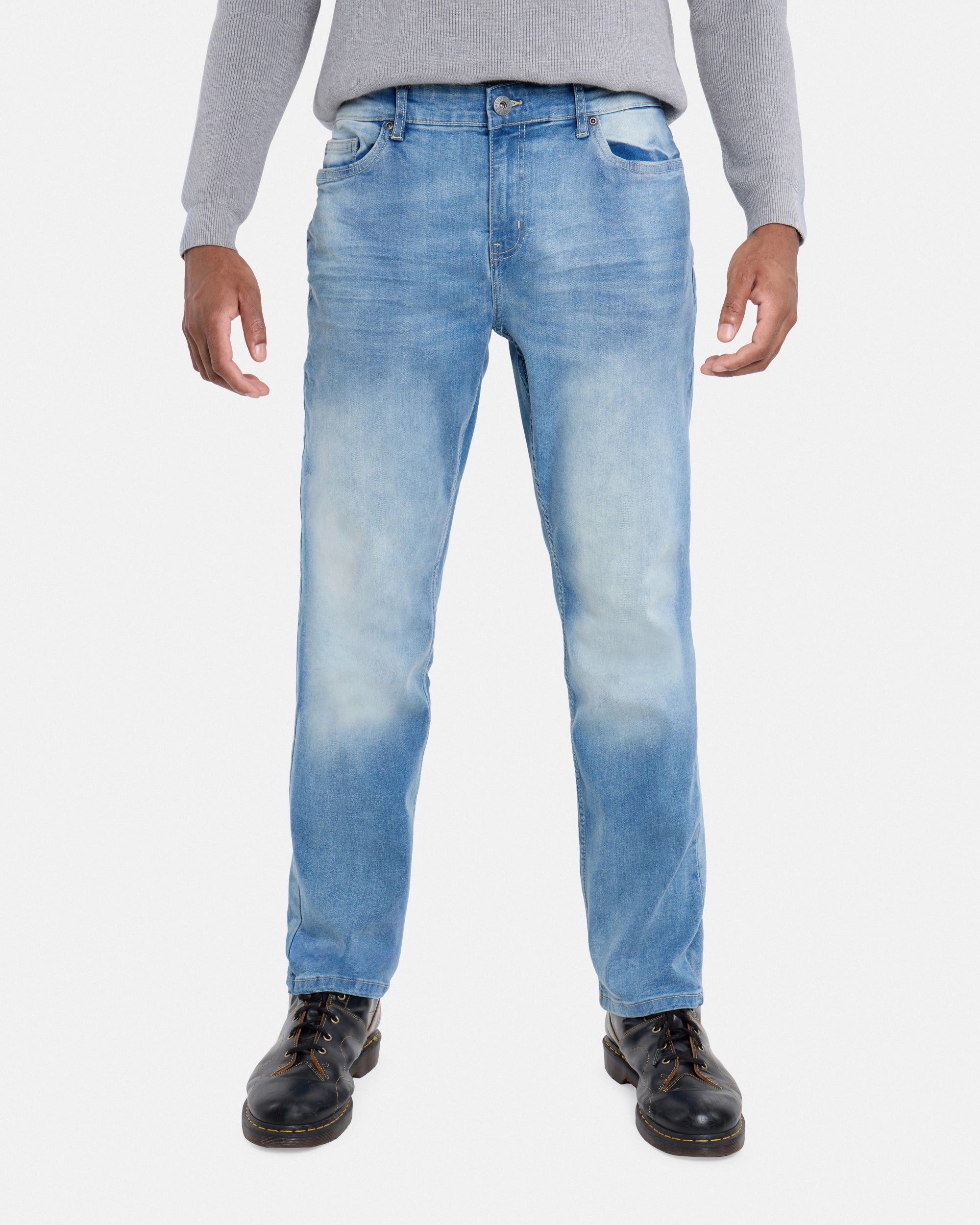 Pieced Pockets Slim Fit Jeans