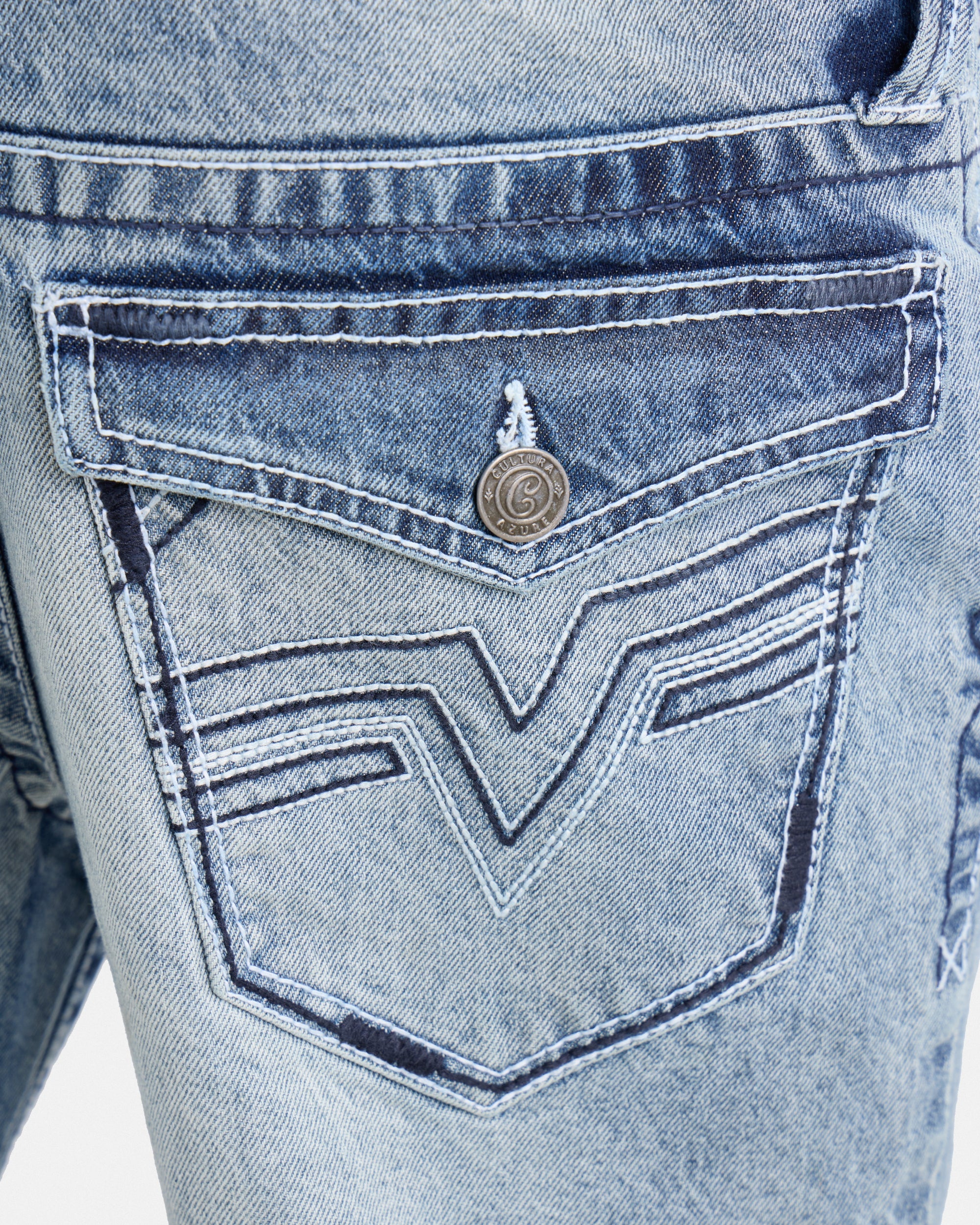 #CMP-94470 Relaxed Slim Fit Saddle Stitch Flap Pocket Western Jeans-thumbmail-16