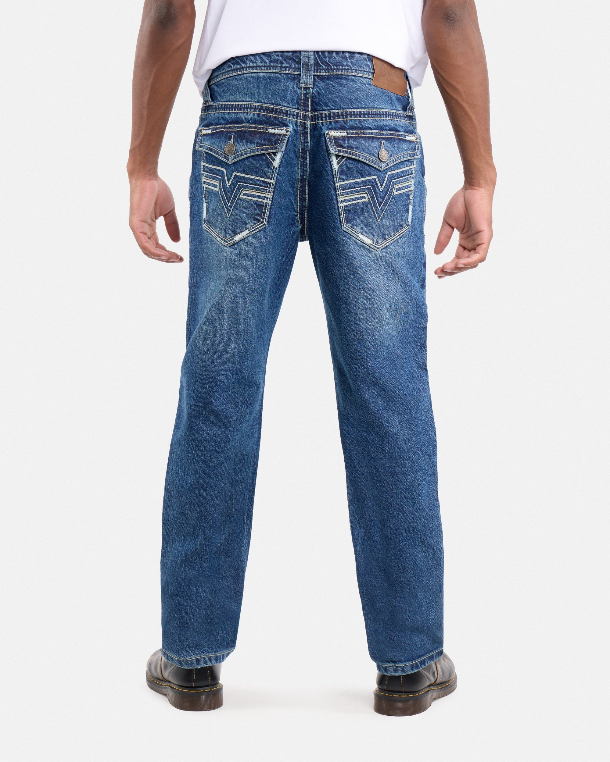 #CMP-94470 Relaxed Slim Fit Saddle Stitch Flap Pocket Western Jeans-thumbmail-18