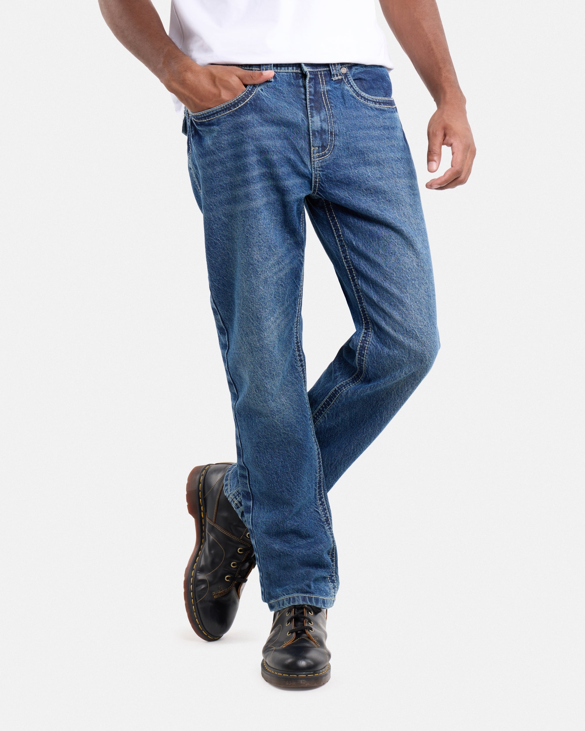 #CMP-94470 Relaxed Slim Fit Saddle Stitch Flap Pocket Western Jeans-thumbmail-20