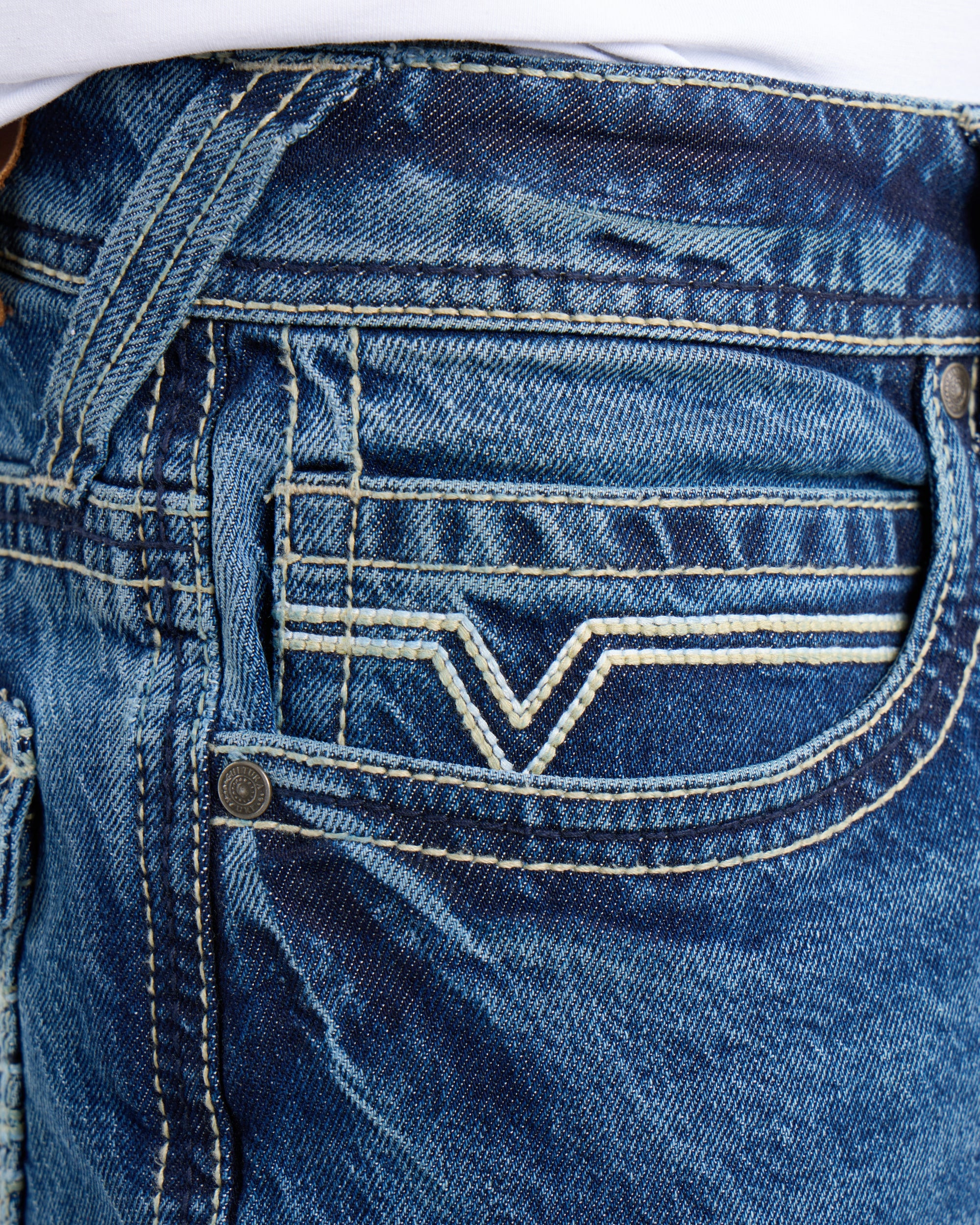 #CMP-94470 Relaxed Slim Fit Saddle Stitch Flap Pocket Western Jeans-thumbmail-23