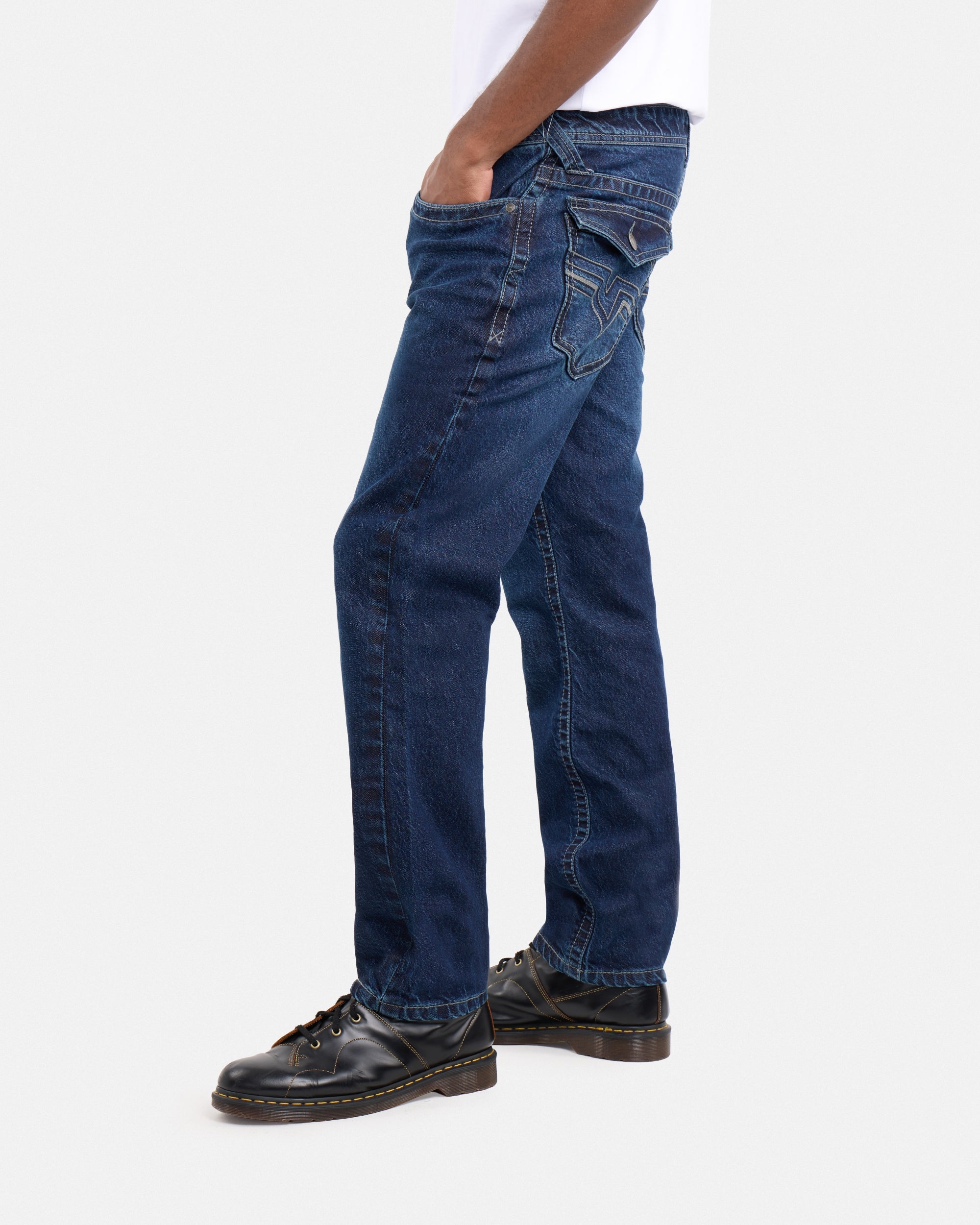 #CMP-94470 Relaxed Slim Fit Saddle Stitch Flap Pocket Western Jeans-thumbmail-27
