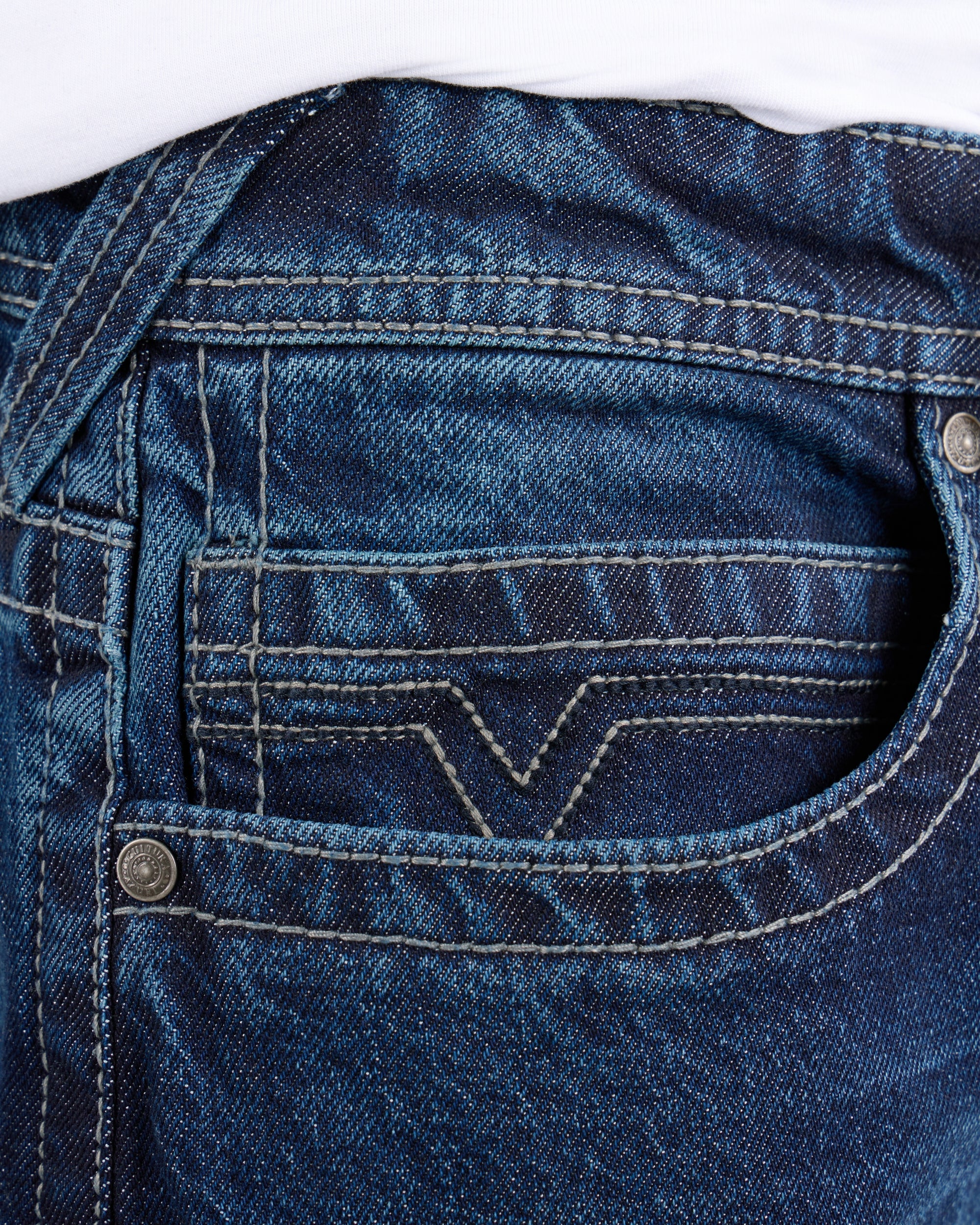 #CMP-94470 Relaxed Slim Fit Saddle Stitch Flap Pocket Western Jeans-thumbmail-31