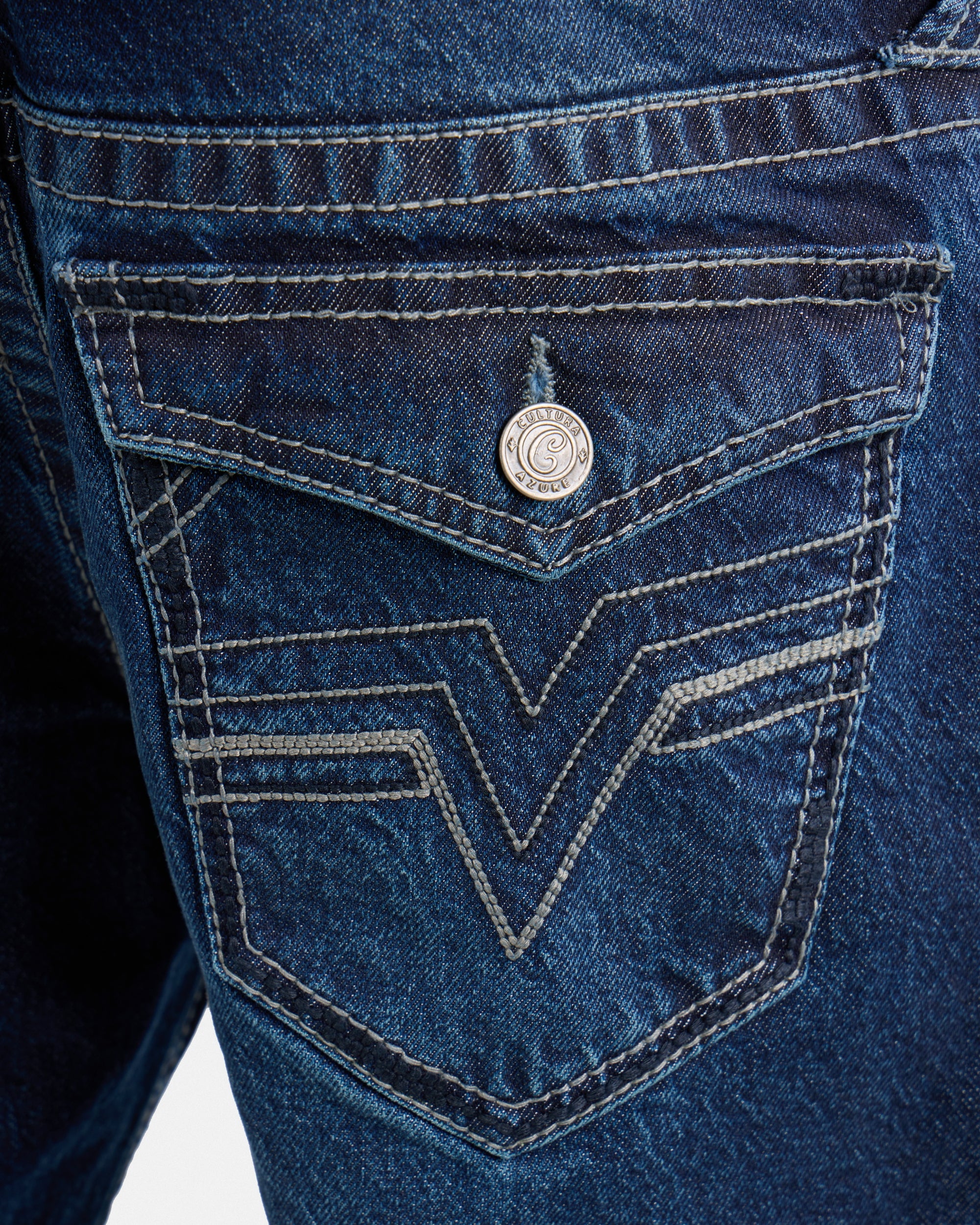 #CMP-94470 Relaxed Slim Fit Saddle Stitch Flap Pocket Western Jeans-thumbmail-32