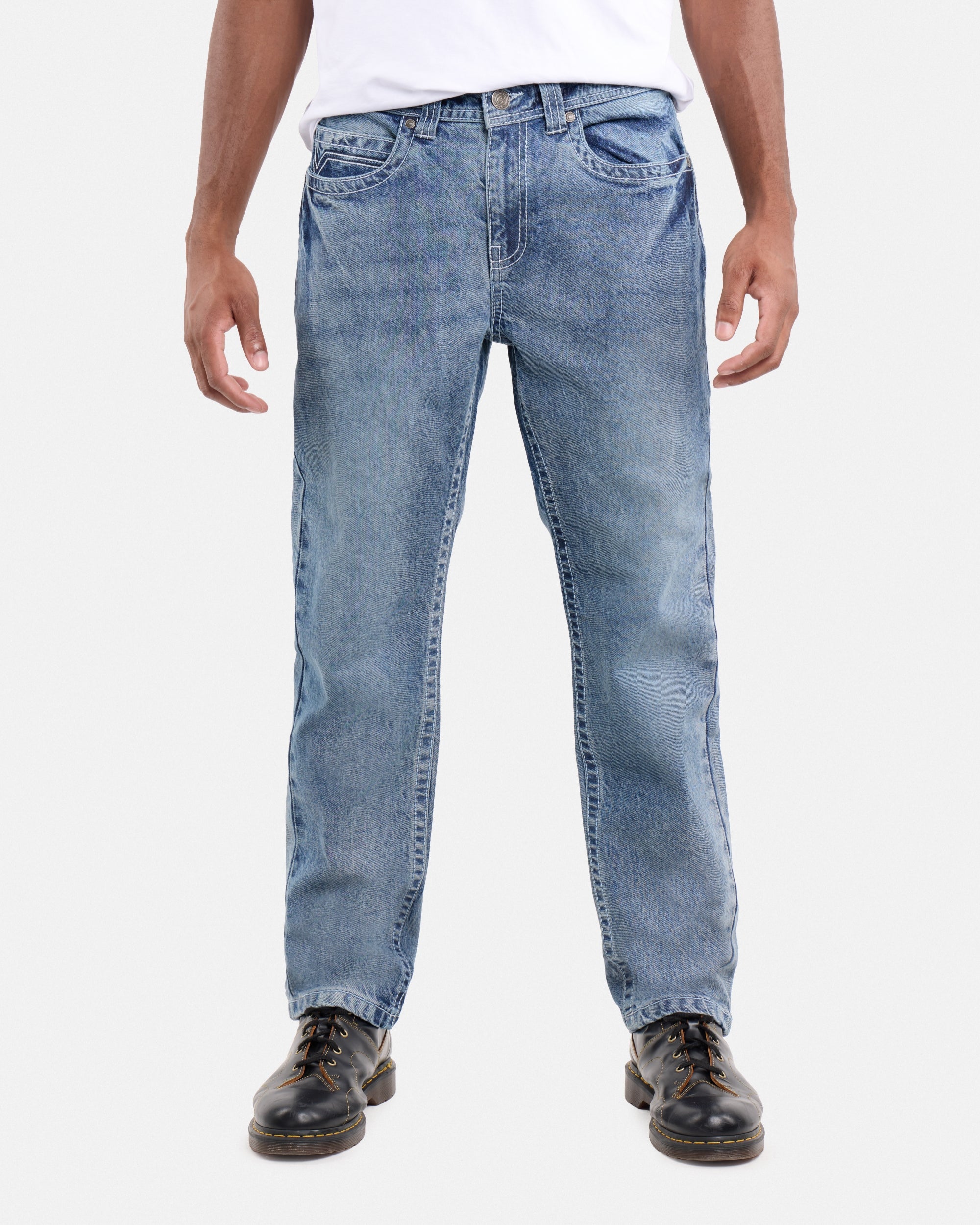 #CMP-94470 Relaxed Slim Fit Saddle Stitch Flap Pocket Western Jeans-thumbmail-33