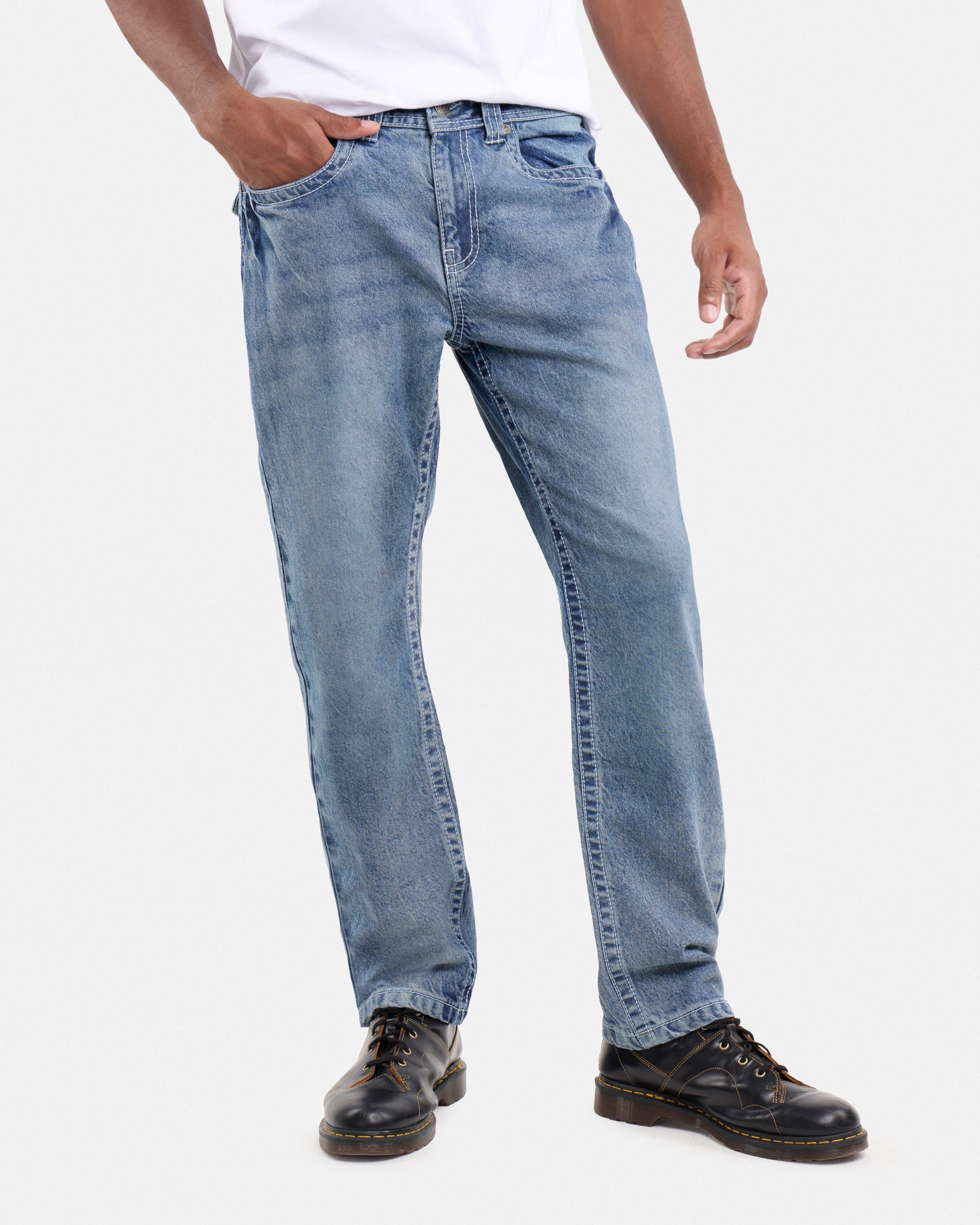 #CMP-94470 Relaxed Slim Fit Saddle Stitch Flap Pocket Western Jeans-thumbmail-37