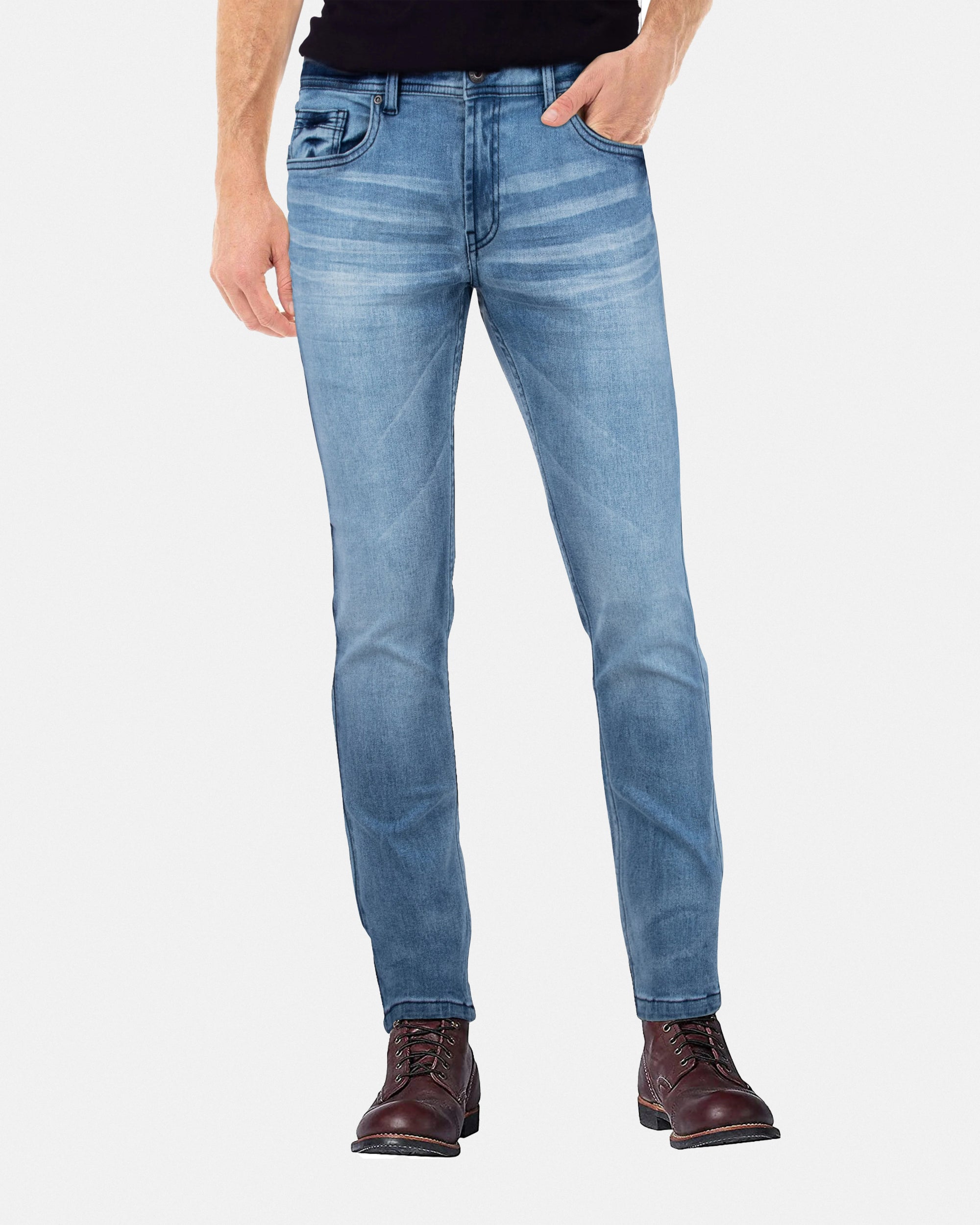 CULTURA Men's Skinny Fit Super Stretch Washed Denim Pants