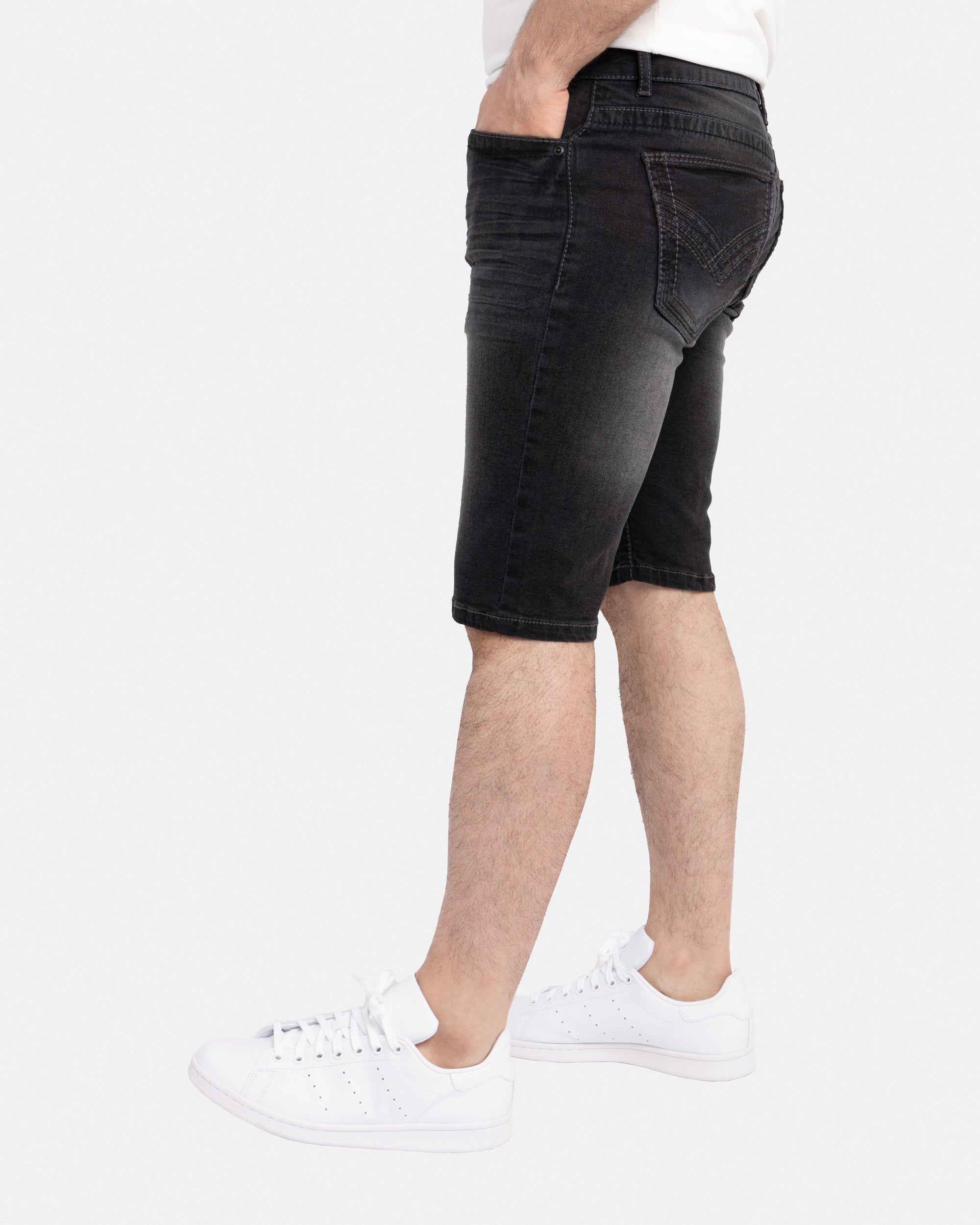 #CMS-91008 Saddle Stitch Denim Shorts-thumbmail-3