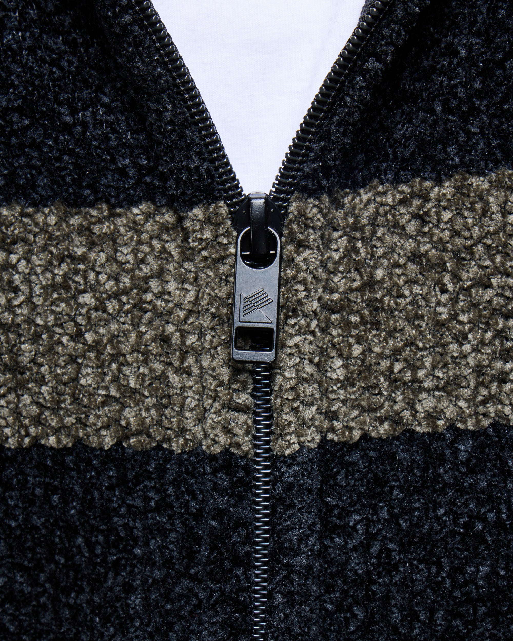 #CMW-34095 Full Zip Chest Stripe Hoodie Sweater-thumbmail-7