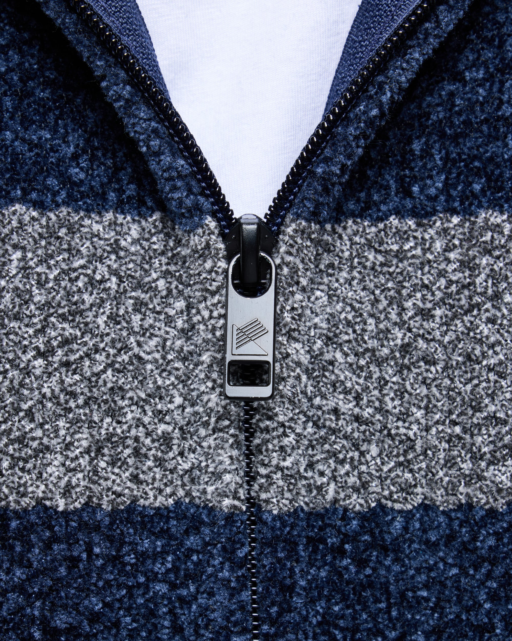 #CMW-34095 Full Zip Chest Stripe Hoodie Sweater-thumbmail-25