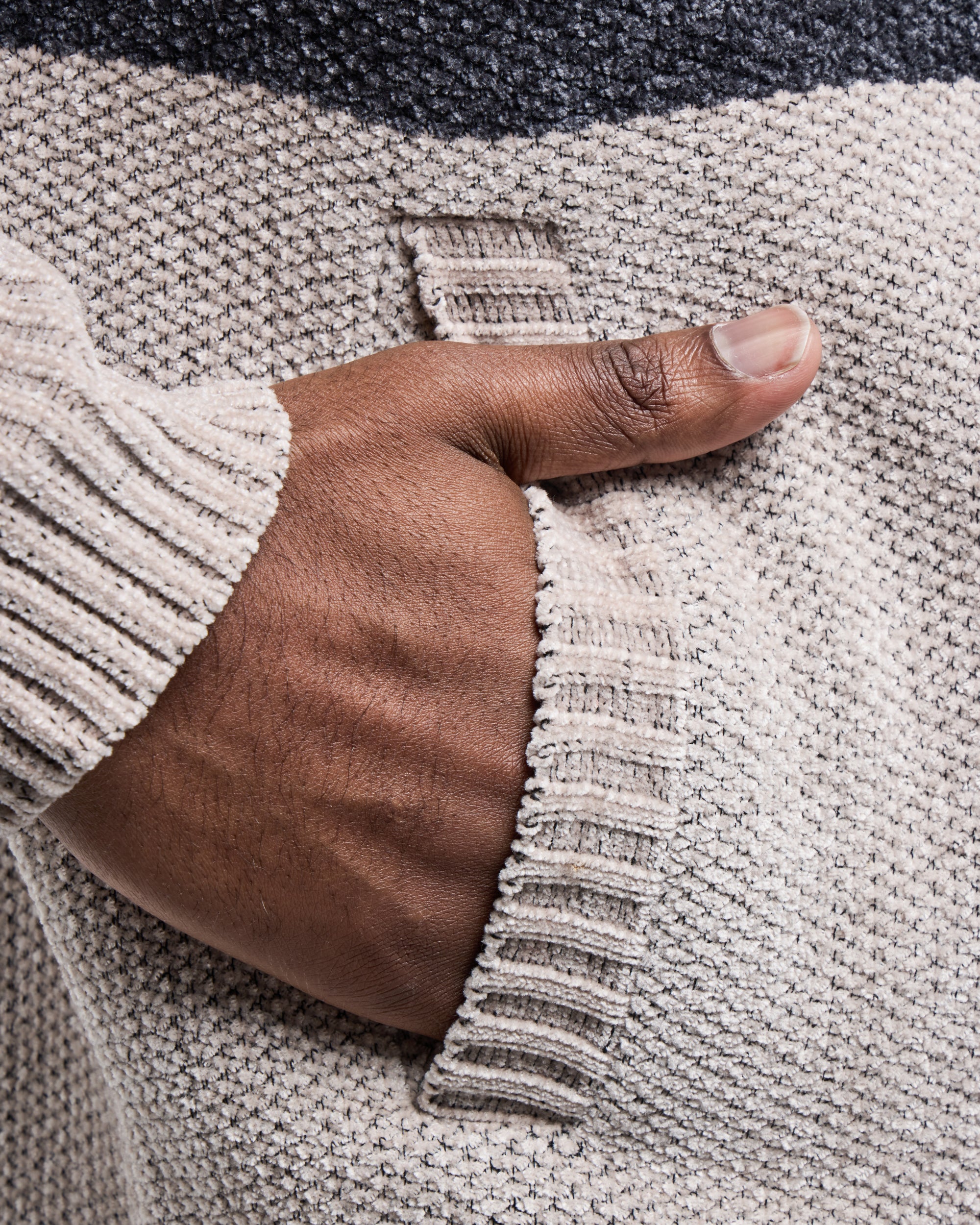 #CMW-34095 Full Zip Chest Stripe Hoodie Sweater-thumbmail-35