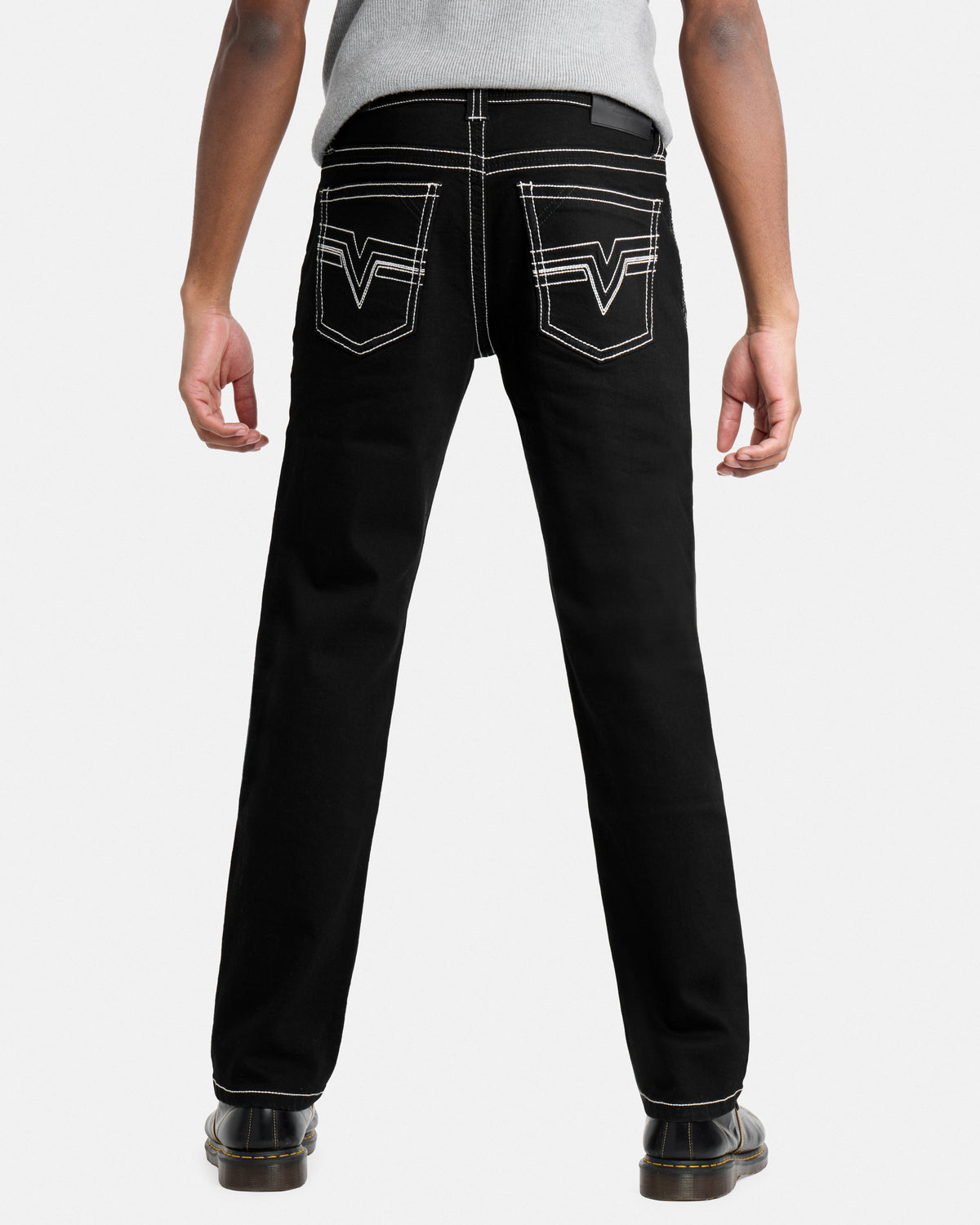 #CUDJM9100739 Saddle Stitch Relaxed Fit Western Color Jeans-thumbmail-42