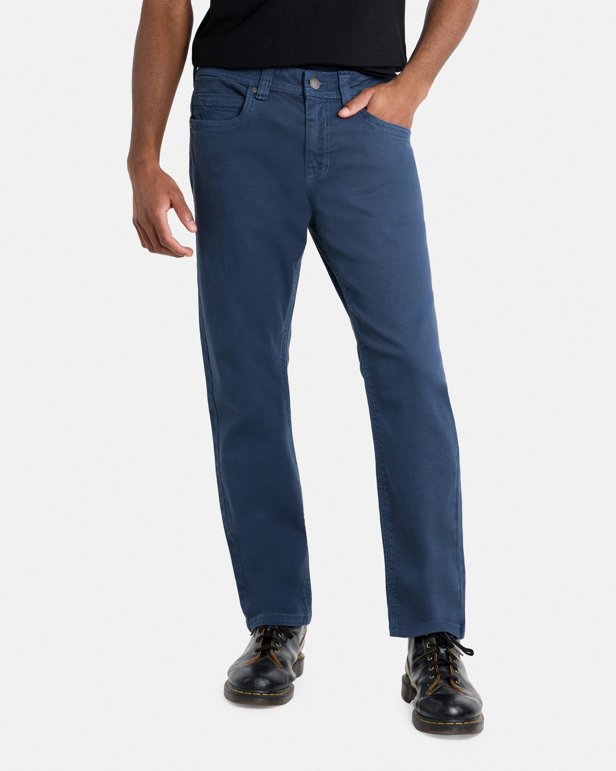 #CUDJM9100739 Saddle Stitch Relaxed Fit Western Color Jeans