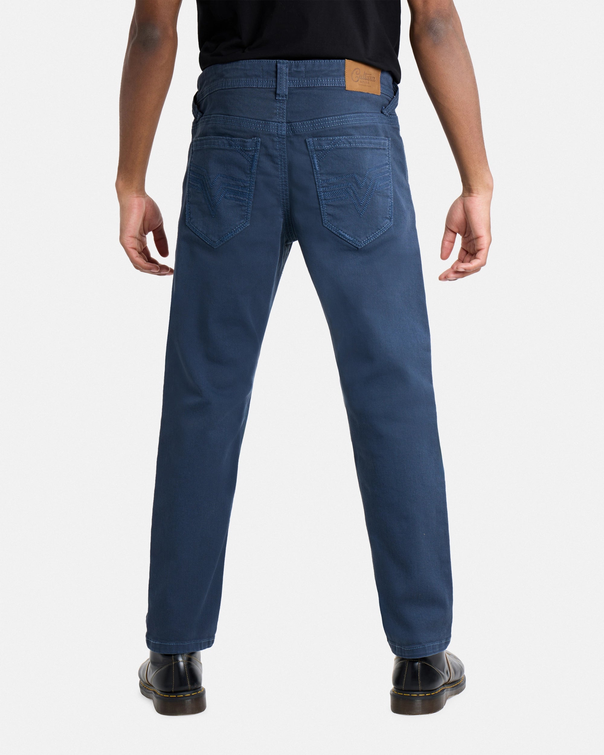 #CUDJM9100739 Saddle Stitch Relaxed Fit Western Color Jeans