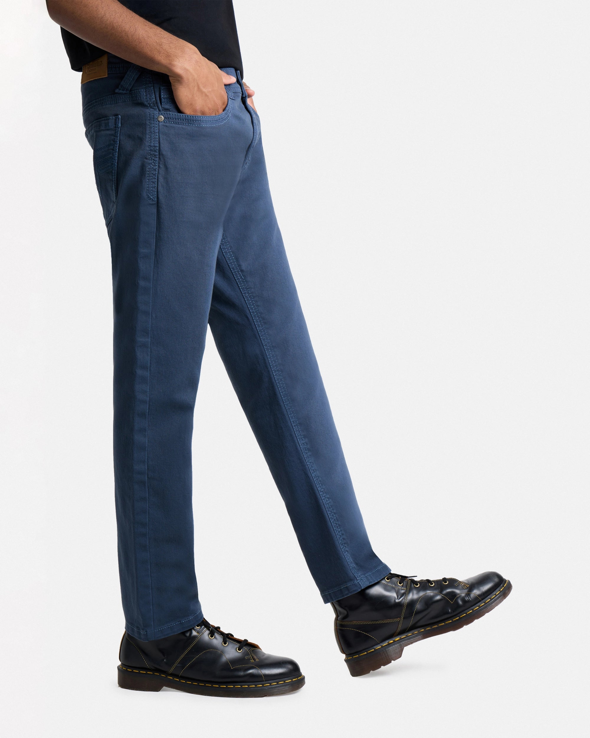 #CUDJM9100739 Saddle Stitch Relaxed Fit Western Color Jeans-thumbmail-3