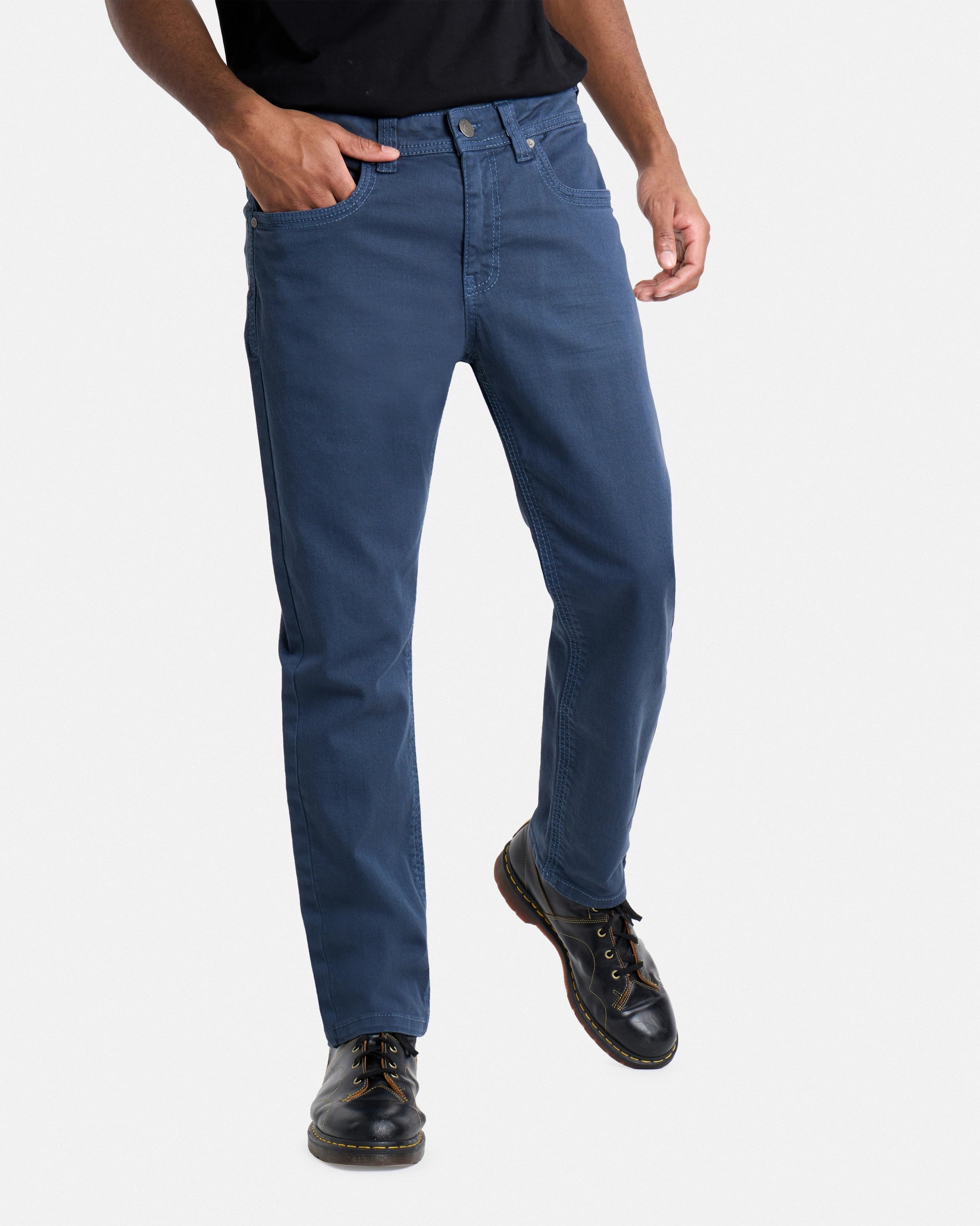 #CUDJM9100739 Saddle Stitch Relaxed Fit Western Color Jeans-thumbmail-4