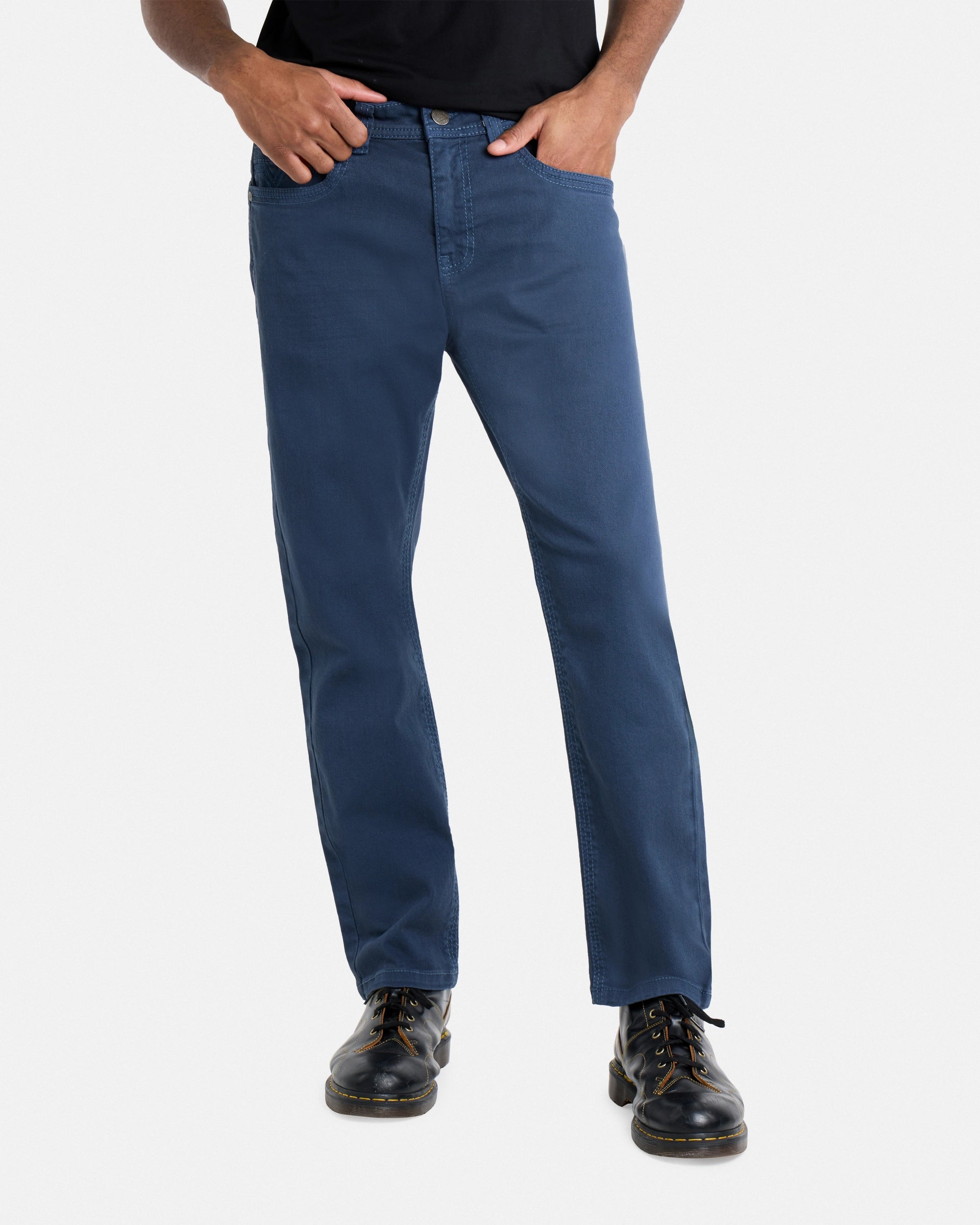 #CUDJM9100739 Saddle Stitch Relaxed Fit Western Color Jeans-thumbmail-5