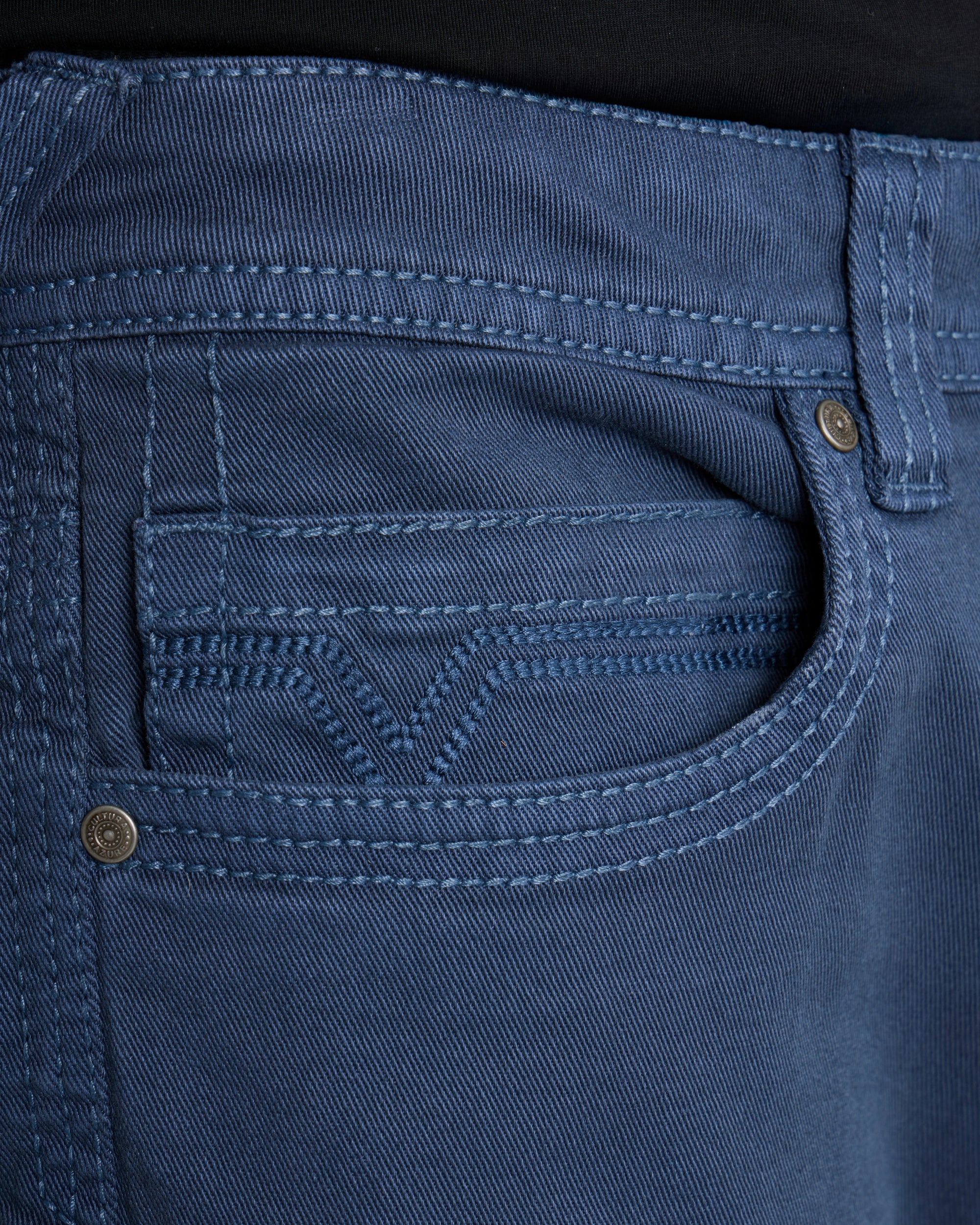 #CUDJM9100739 Saddle Stitch Relaxed Fit Western Color Jeans-thumbmail-7