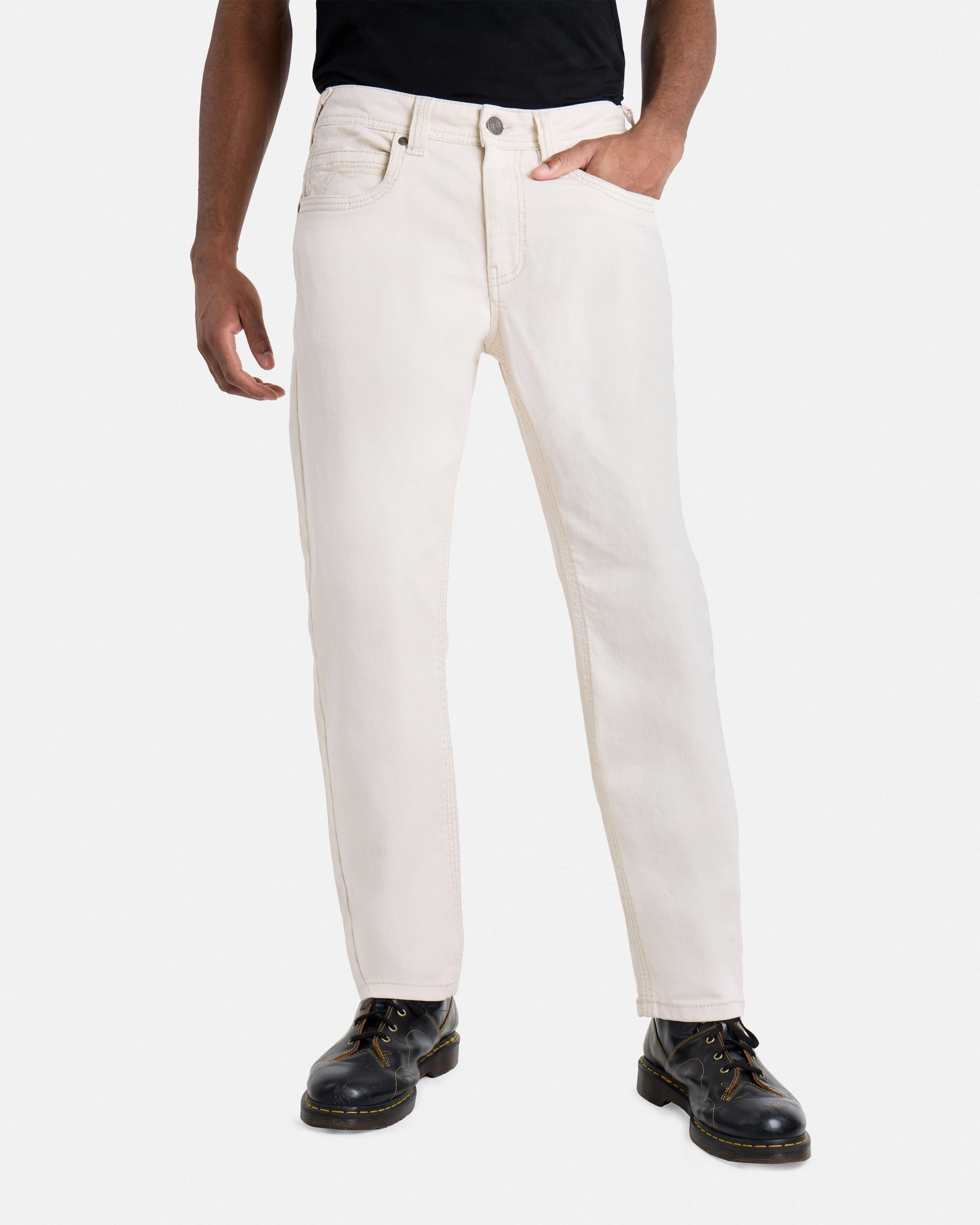 #CUDJM9100739 Saddle Stitch Relaxed Fit Western Color Jeans-thumbmail-9