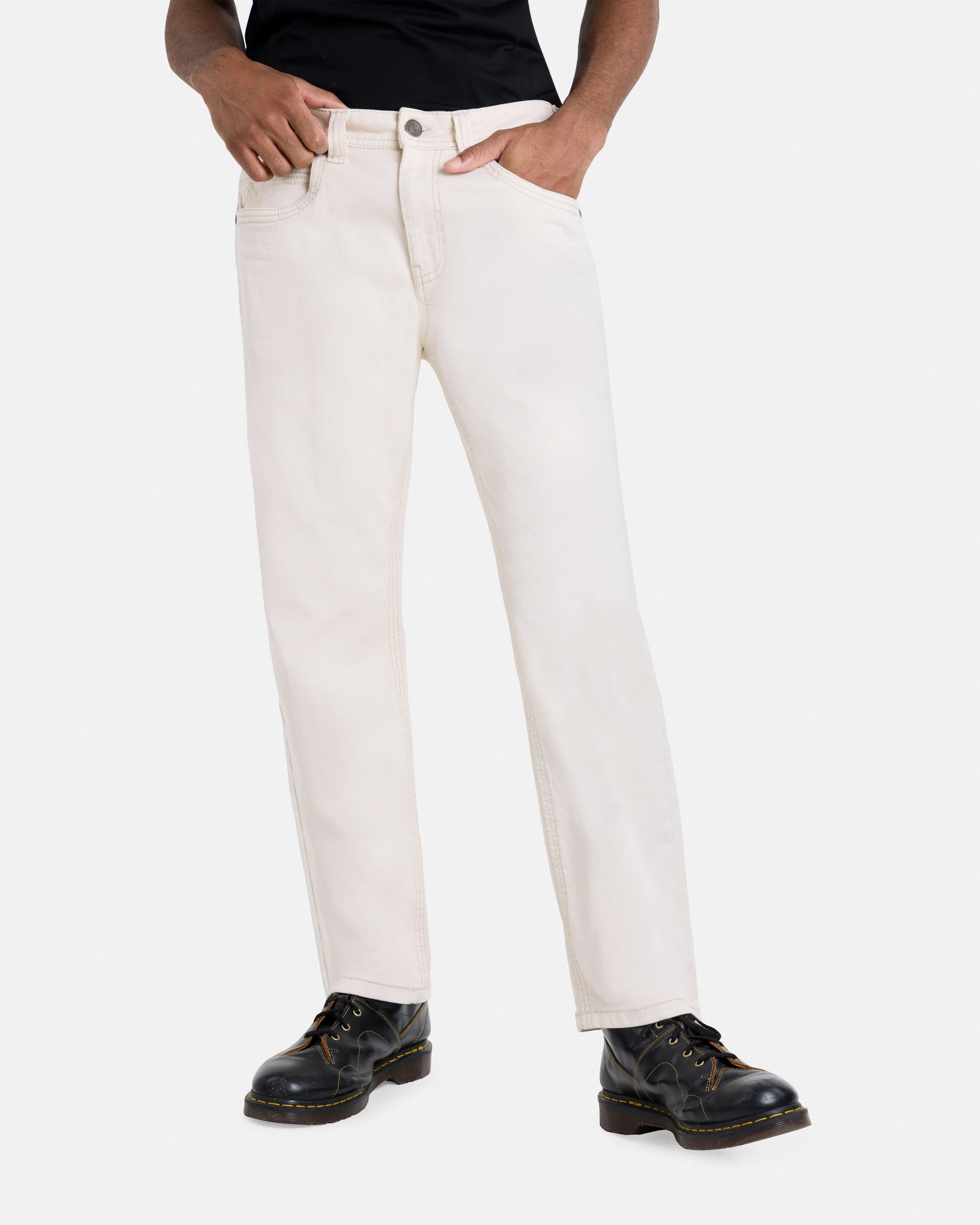 #CUDJM9100739 Saddle Stitch Relaxed Fit Western Color Jeans-thumbmail-13