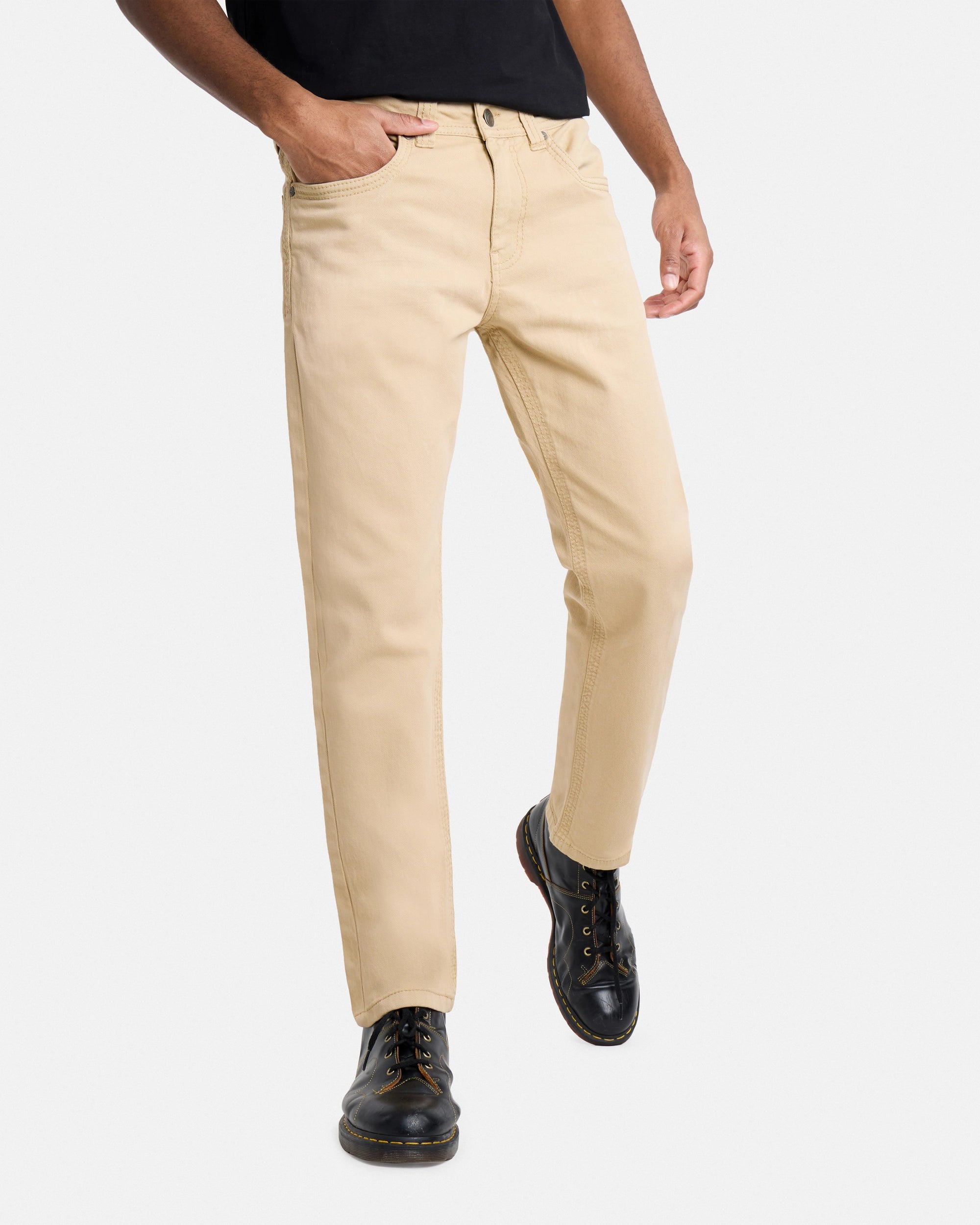 #CUDJM9100739 Saddle Stitch Relaxed Fit Western Color Jeans-thumbmail-20