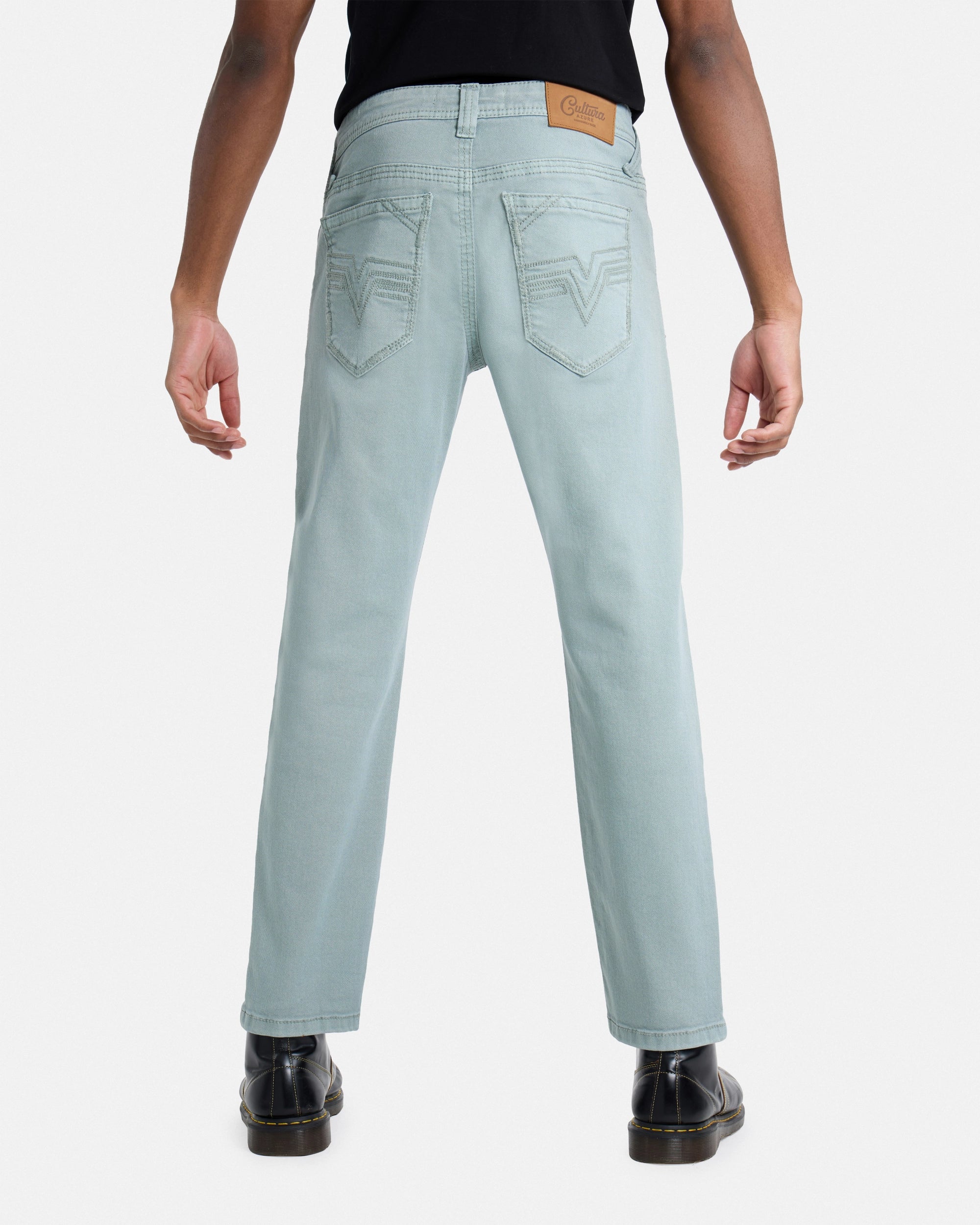 #CUDJM9100739 Saddle Stitch Relaxed Fit Western Color Jeans-thumbmail-26